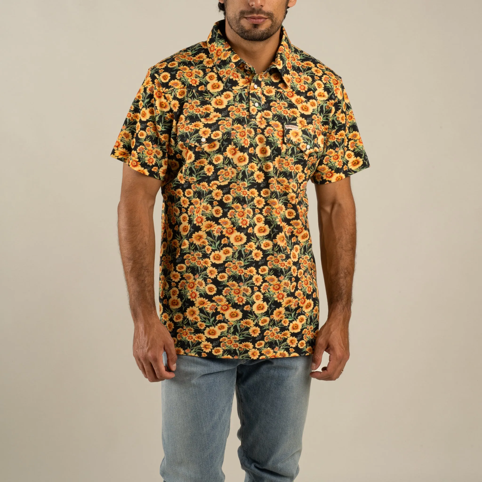 Cantina Pique Polo - Firewheel - Charcoal sold by Sendero Provisions CO product image thumbnail 3