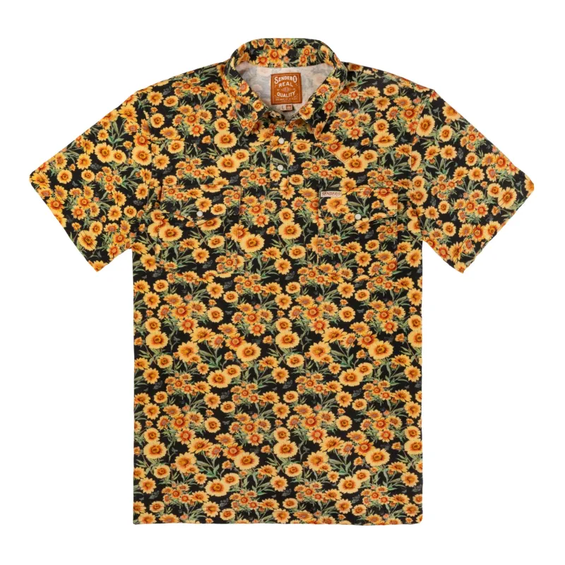 Cantina Pique Polo Short Sleeve Shirt - Firewheel - Charcoal made by Sendero Provisions CO