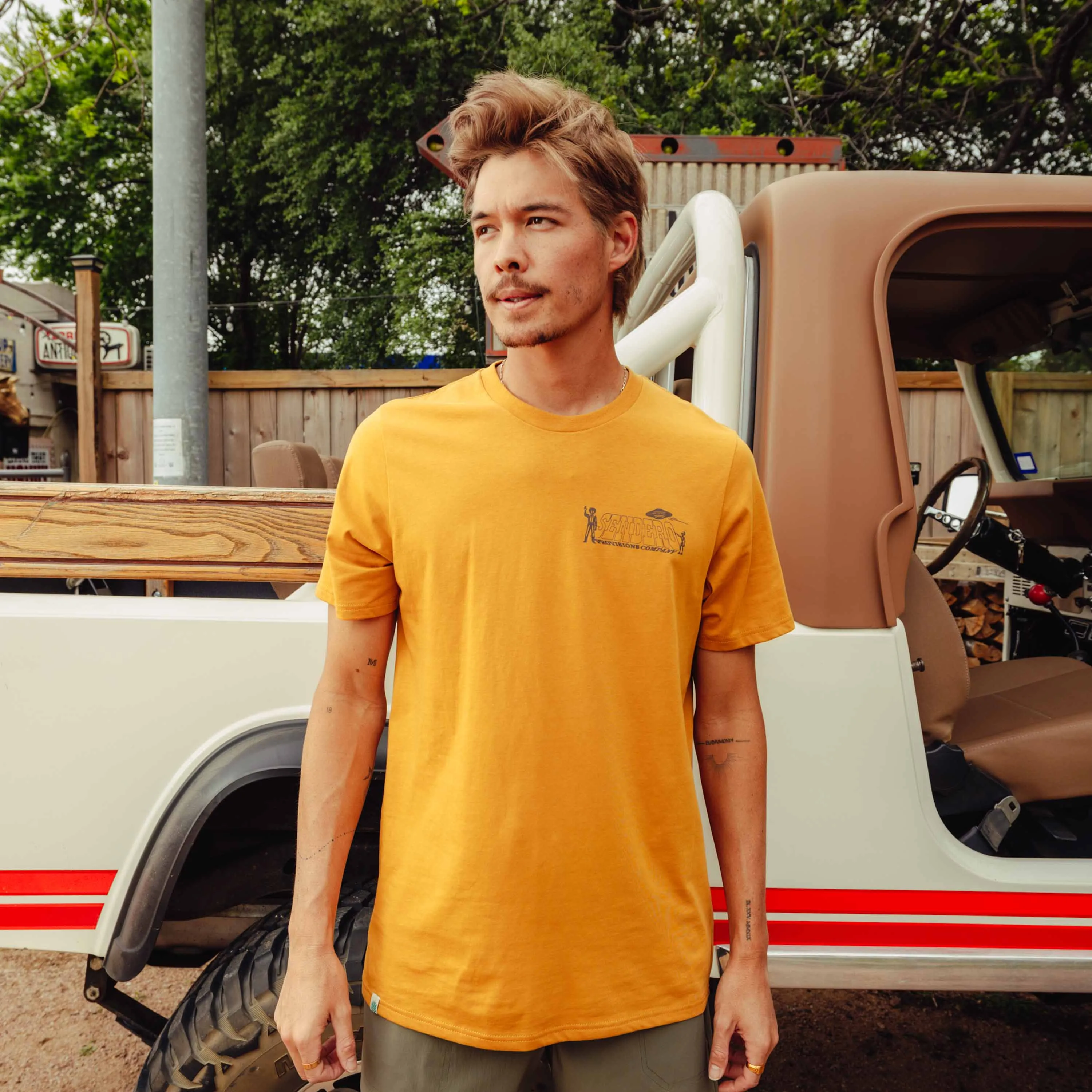 Cowboy Lift Off T-Shirt - Goldenrod sold by Sendero Provisions CO product image thumbnail 2