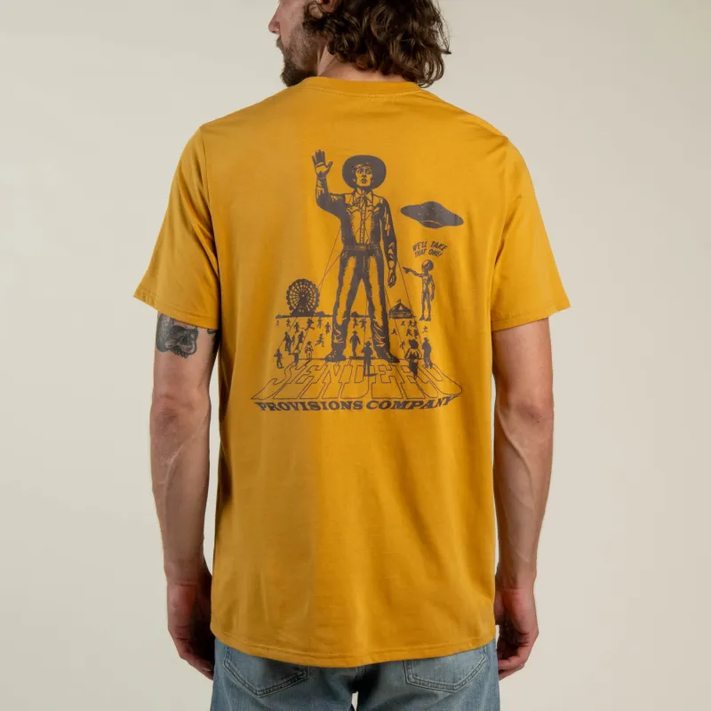 Cowboy Lift Off T-Shirt - Goldenrod made by Sendero Provisions CO