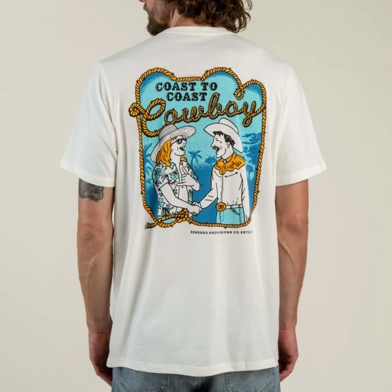 Coast to Coast Cowboy T-Shirt - Vintage White made by Sendero Provisions CO