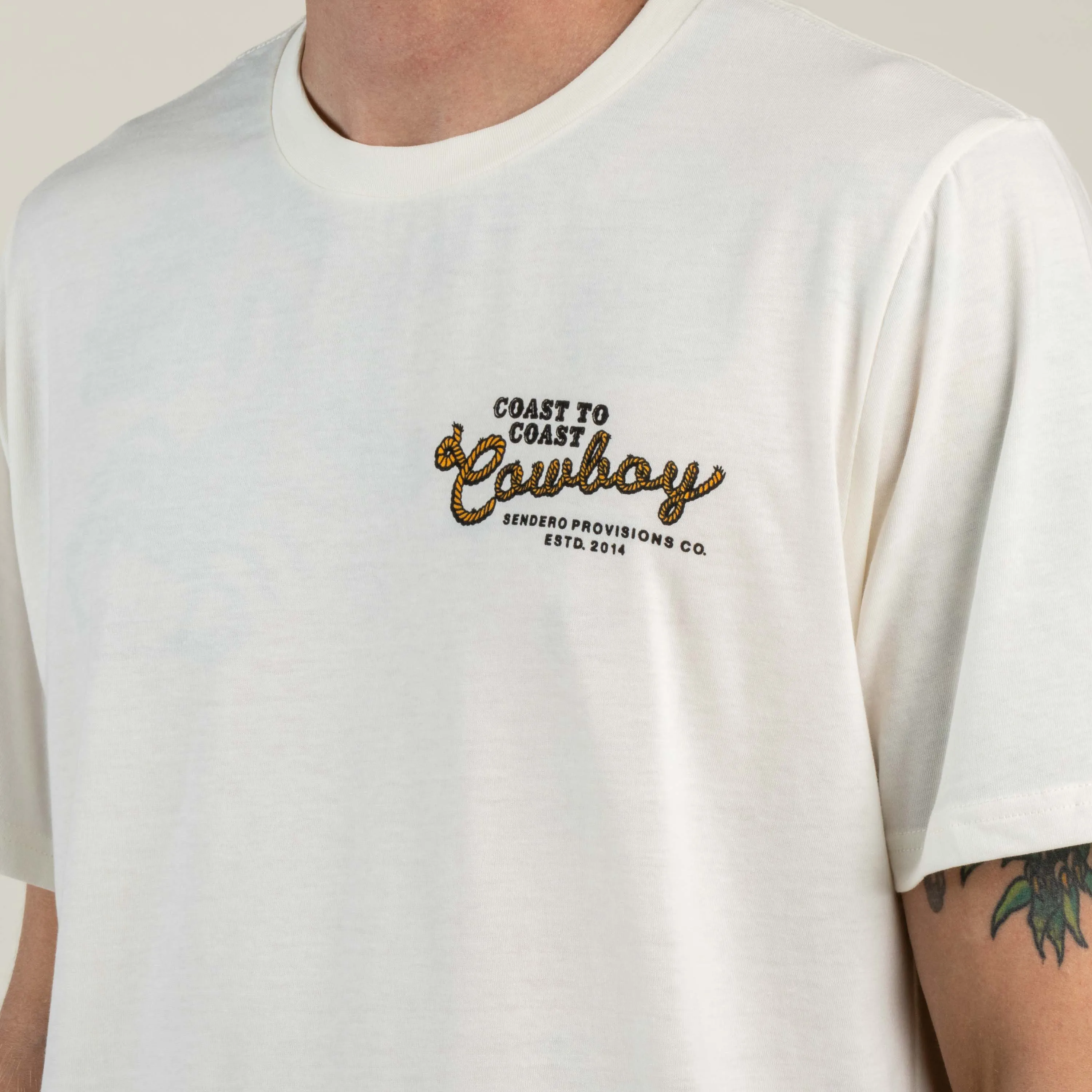 Coast to Coast Cowboy T-Shirt - Vintage White sold by Sendero Provisions CO product image thumbnail 2