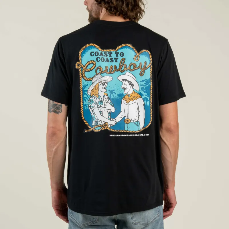 Coast to Coast Cowboy T-Shirt - Black made by Sendero Provisions CO