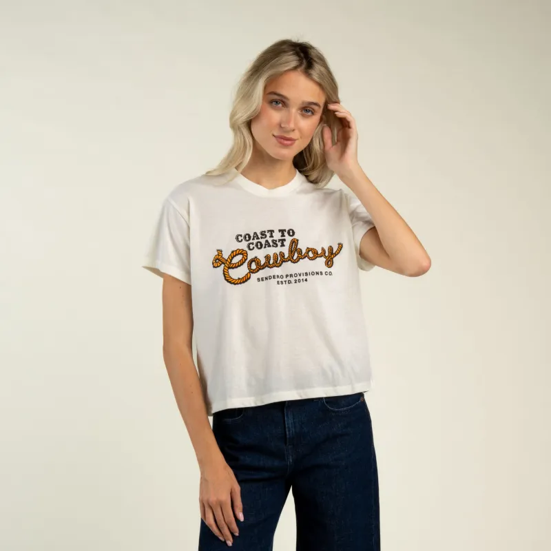 Coast to Coast Boxy Tee - Vintage White made by Sendero Provisions CO