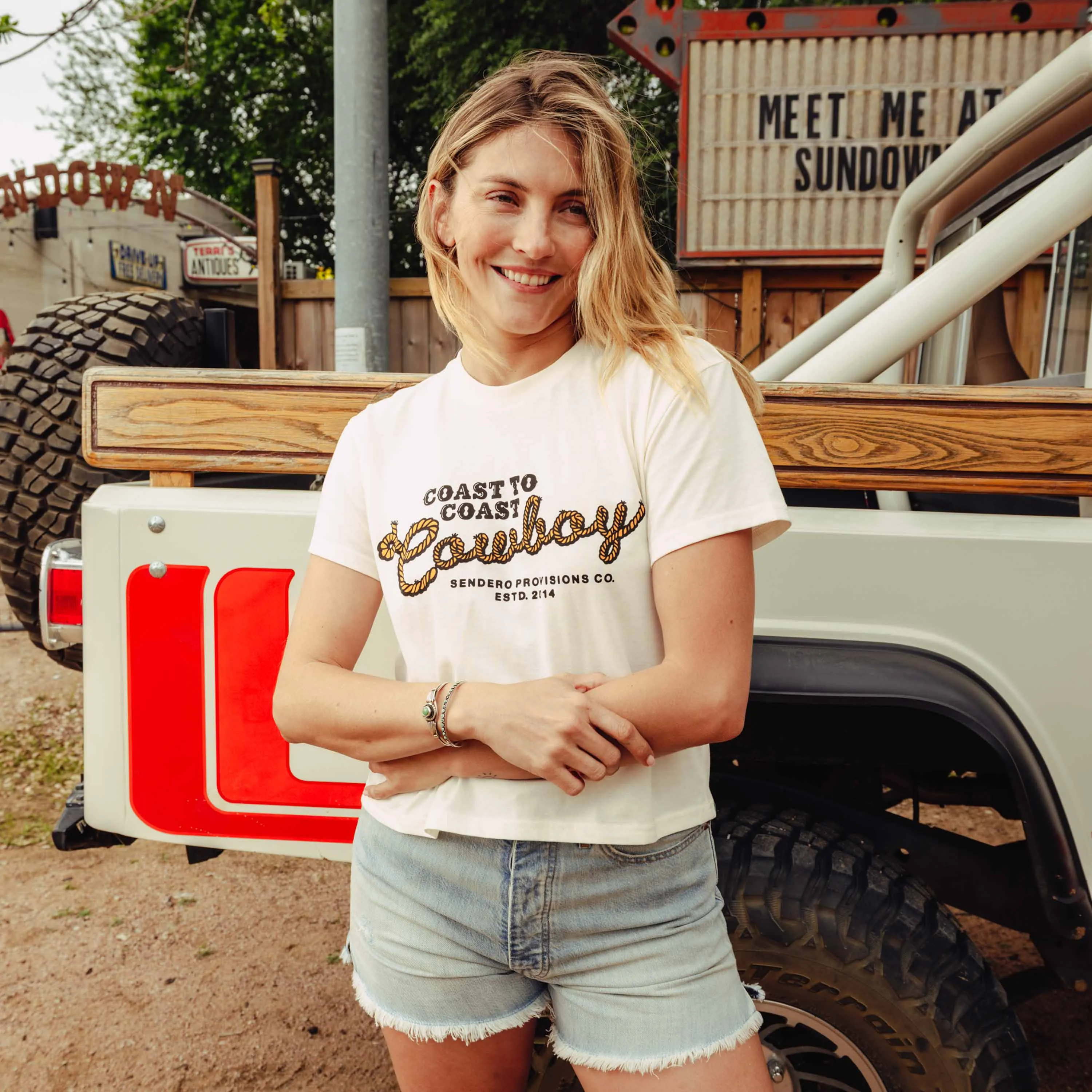 Coast to Coast Boxy Tee - Vintage White sold by Sendero Provisions CO product image thumbnail 2