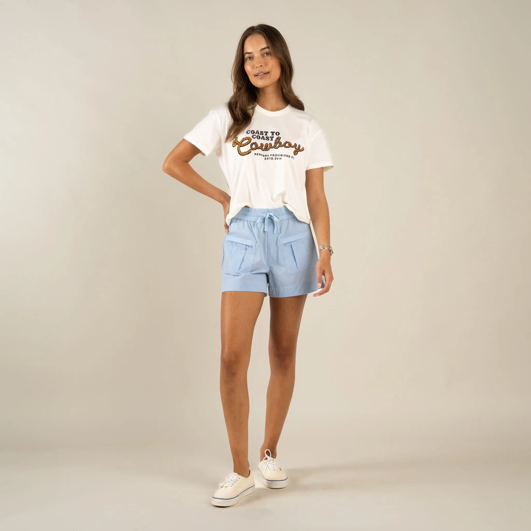 The Solaya Performance Short - Blanco Blue sold by Sendero Provisions CO
