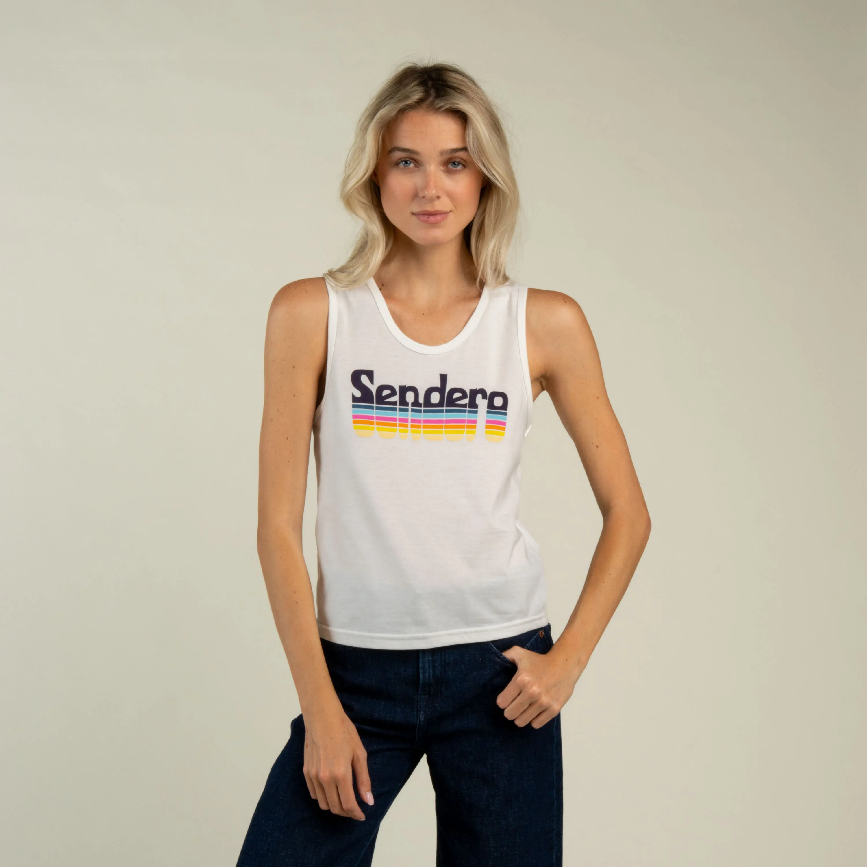 Retro Logo Tank Top - Vintage White sold by Sendero Provisions CO product image thumbnail 2