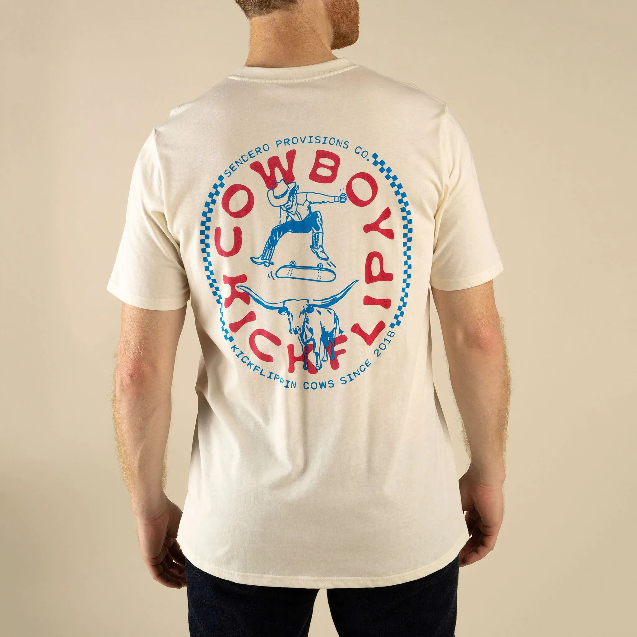 Cowboy Kickflip T-Shirt - Vintage White sold by Sendero Provisions CO product image thumbnail 2
