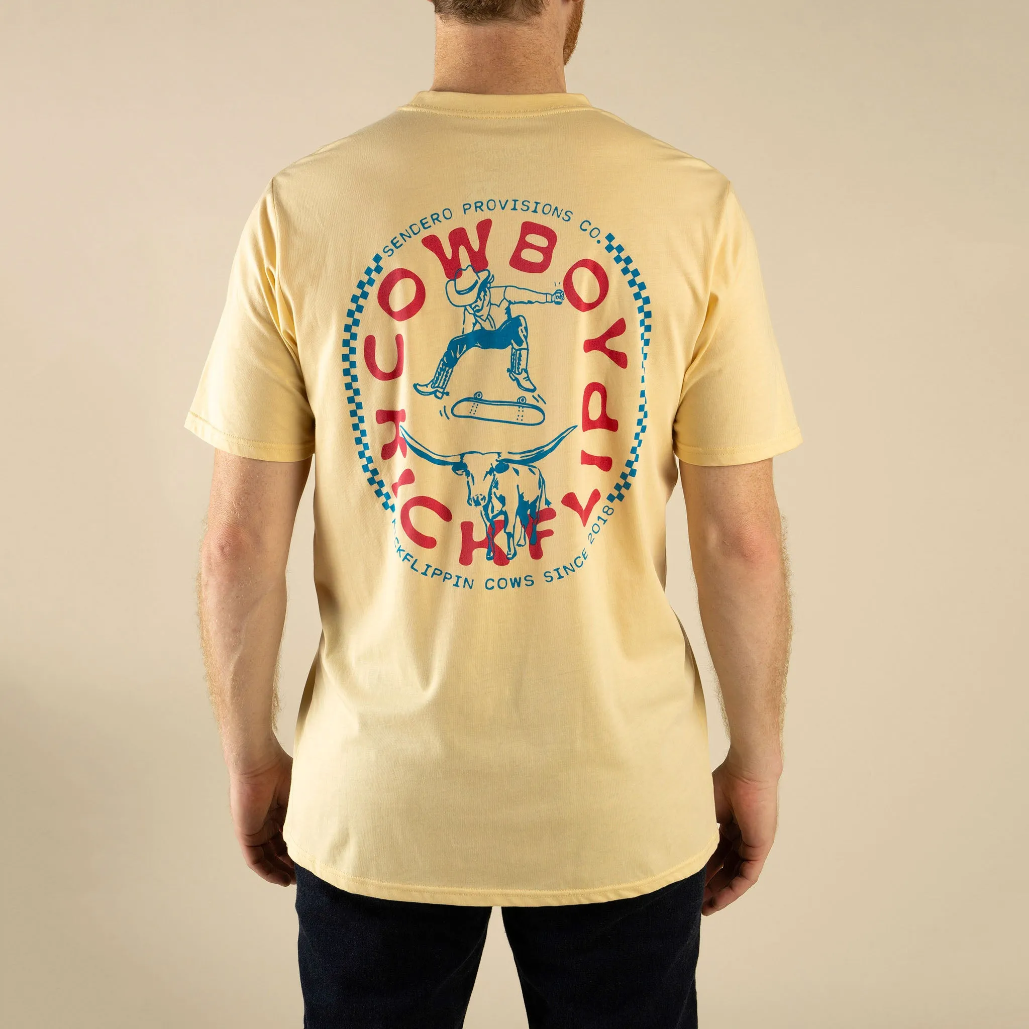 Cowboy Kickflip T-Shirt - Cream sold by Sendero Provisions CO product image thumbnail 4