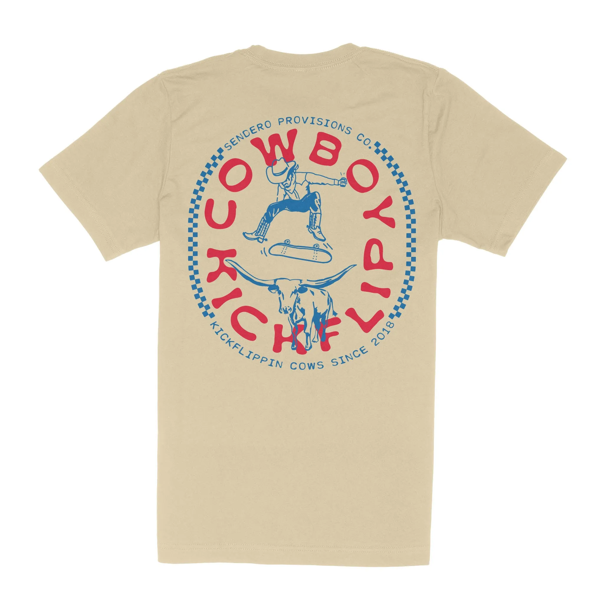 Cowboy Kickflip T-Shirt - Cream sold by Sendero Provisions CO