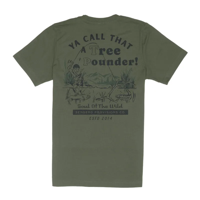 Tree Pounder T-Shirt - Army Green made by Sendero Provisions CO