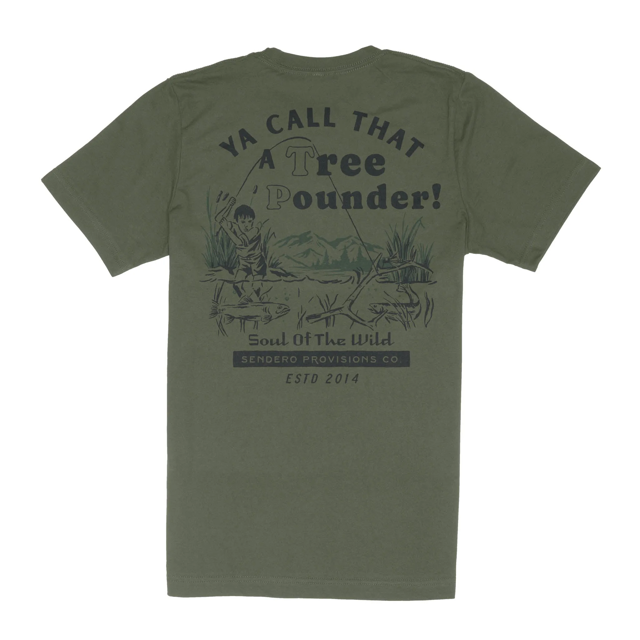 Tree Pounder T-Shirt - Army Green sold by Sendero Provisions CO