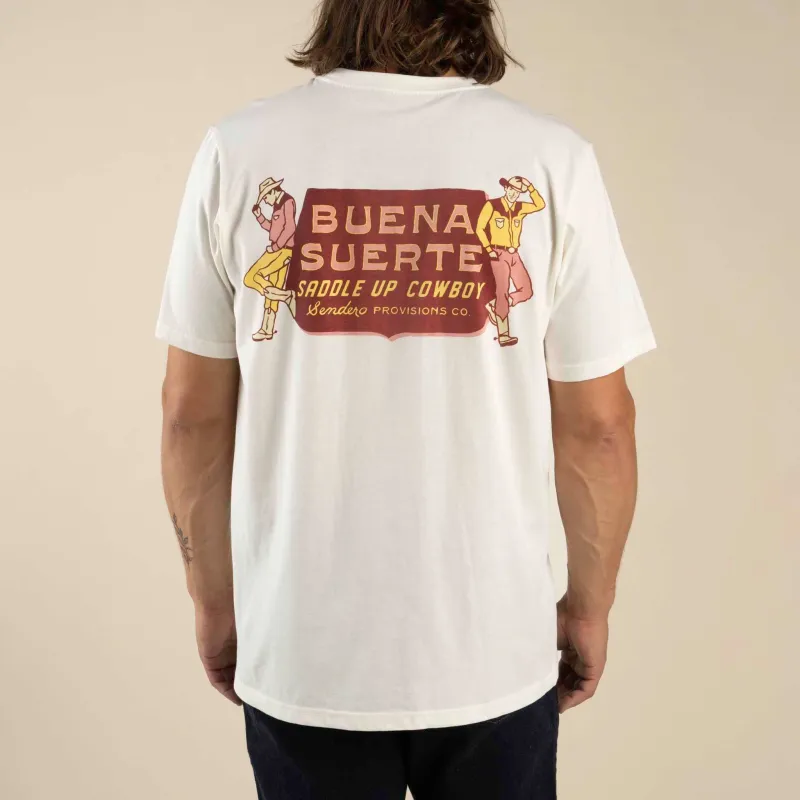 Buena Suerte T-Shirt - Vintage White made by Sendero Provisions CO