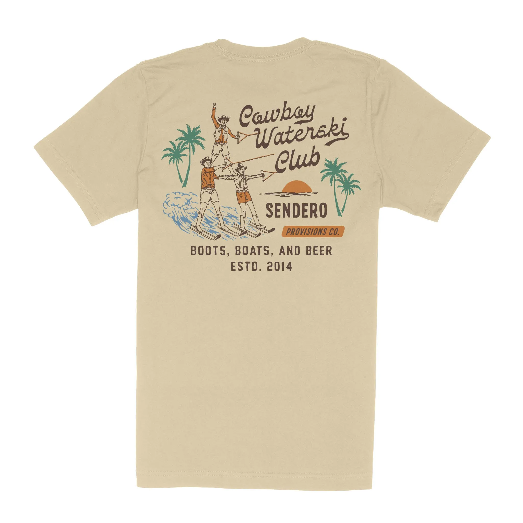 Cowboy Waterski Club T-Shirt - Cream sold by Sendero Provisions CO