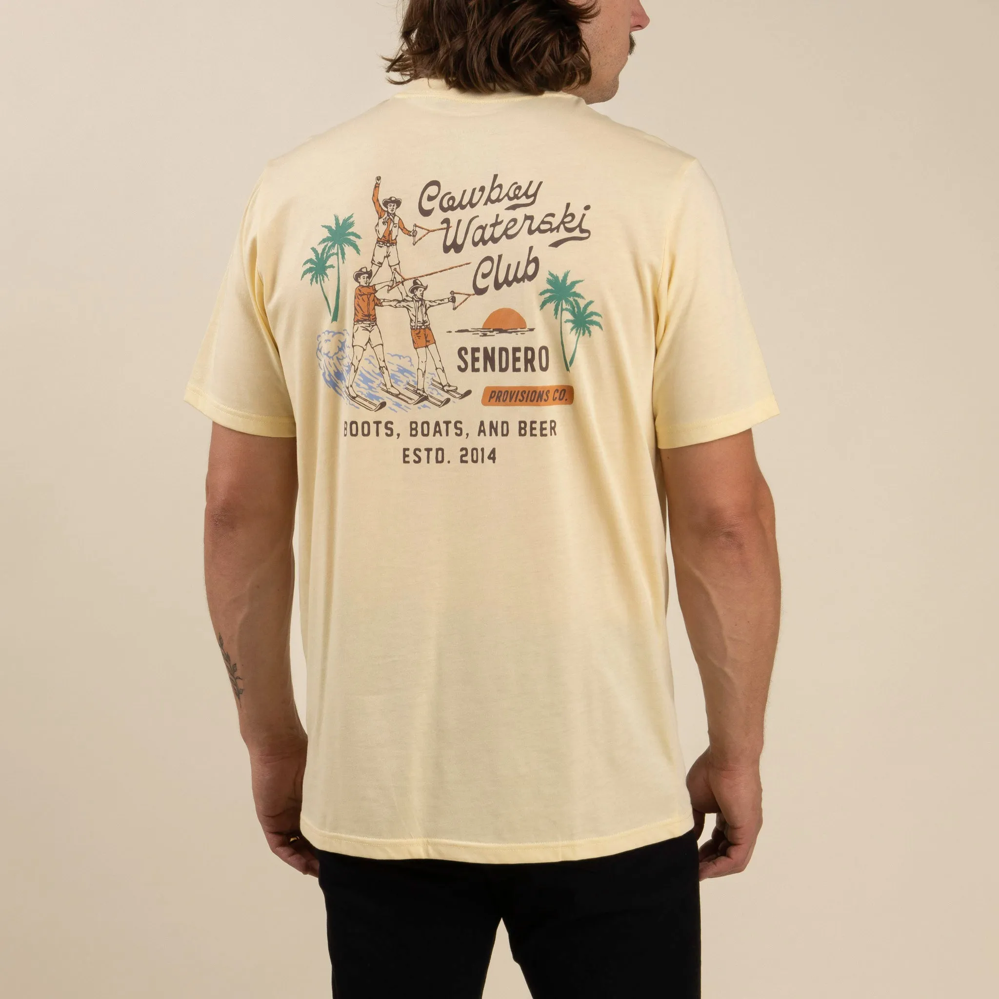Cowboy Waterski Club T-Shirt - Cream sold by Sendero Provisions CO product image thumbnail 2