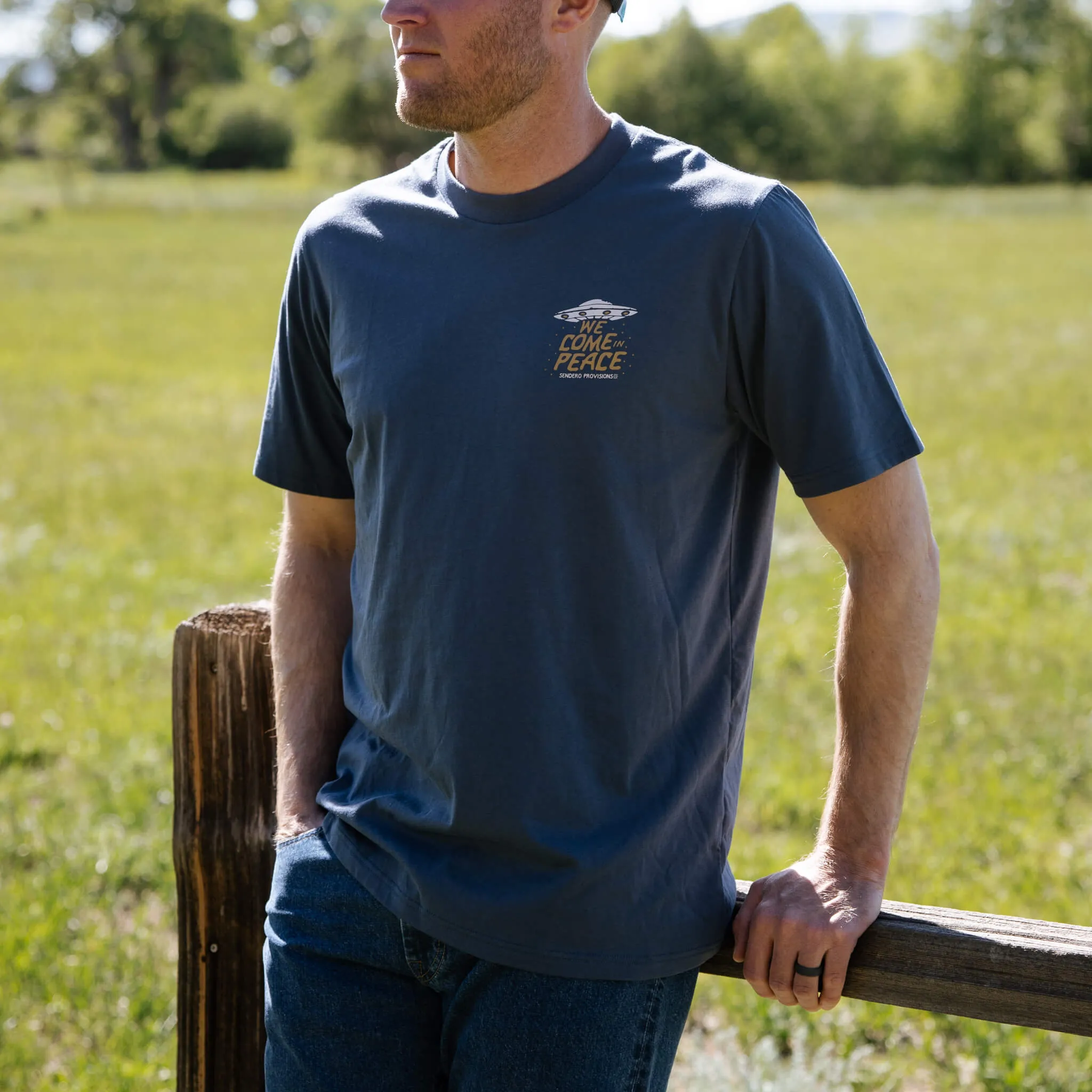Charros & Aliens T-Shirt - Navy sold by Sendero Provisions CO product image thumbnail 4
