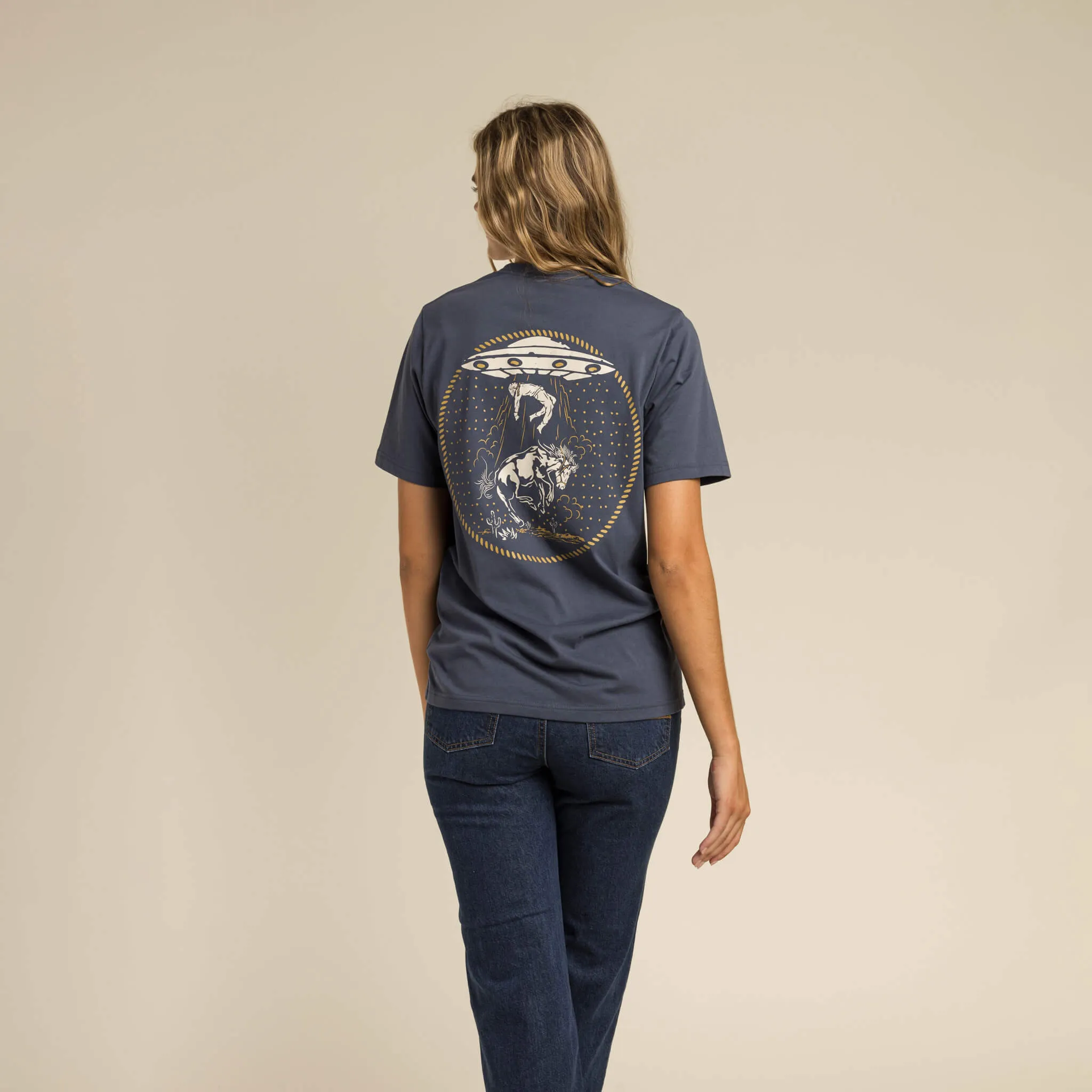 Charros & Aliens T-Shirt - Navy sold by Sendero Provisions CO product image thumbnail 3