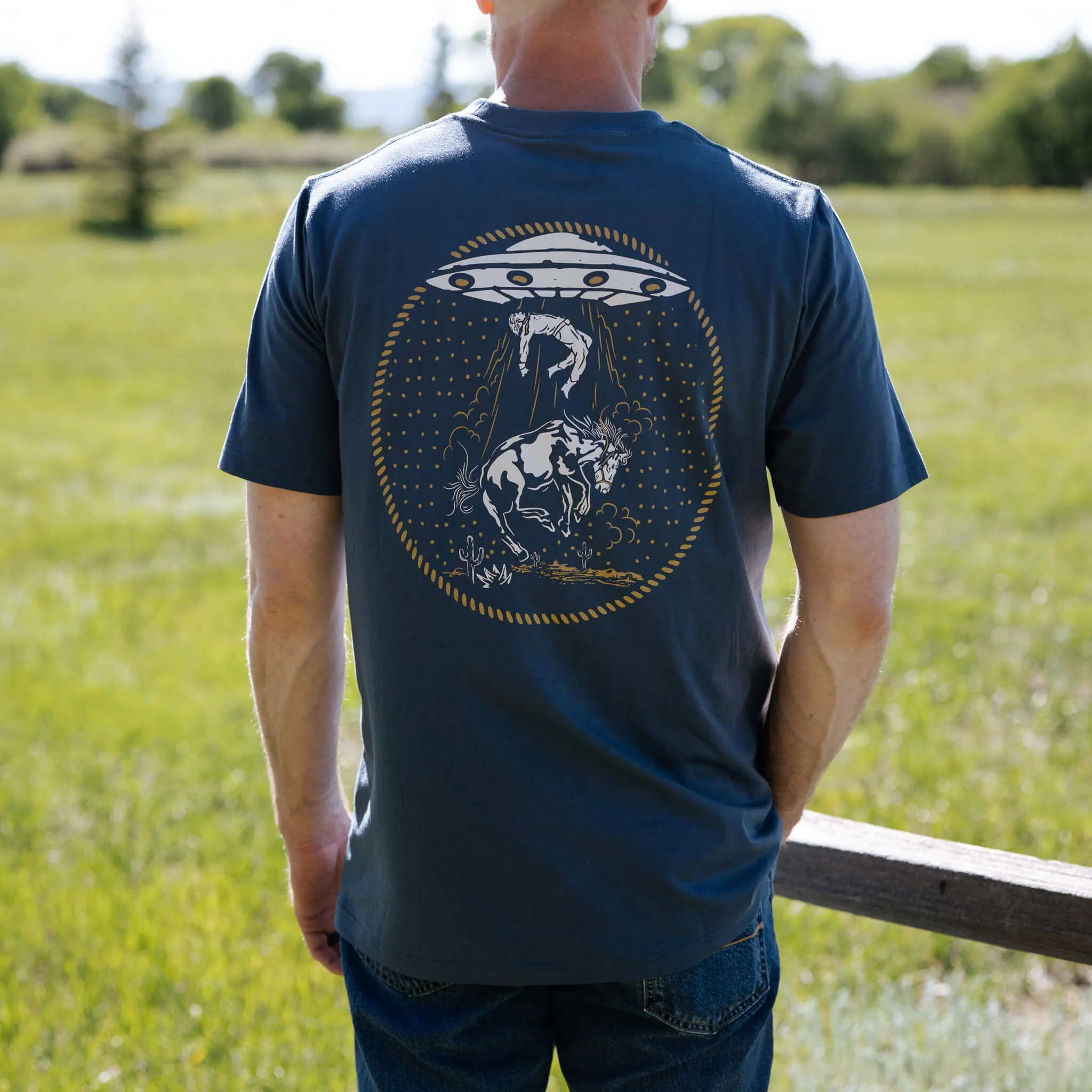 Charros & Aliens T-Shirt - Navy sold by Sendero Provisions CO product image thumbnail 2
