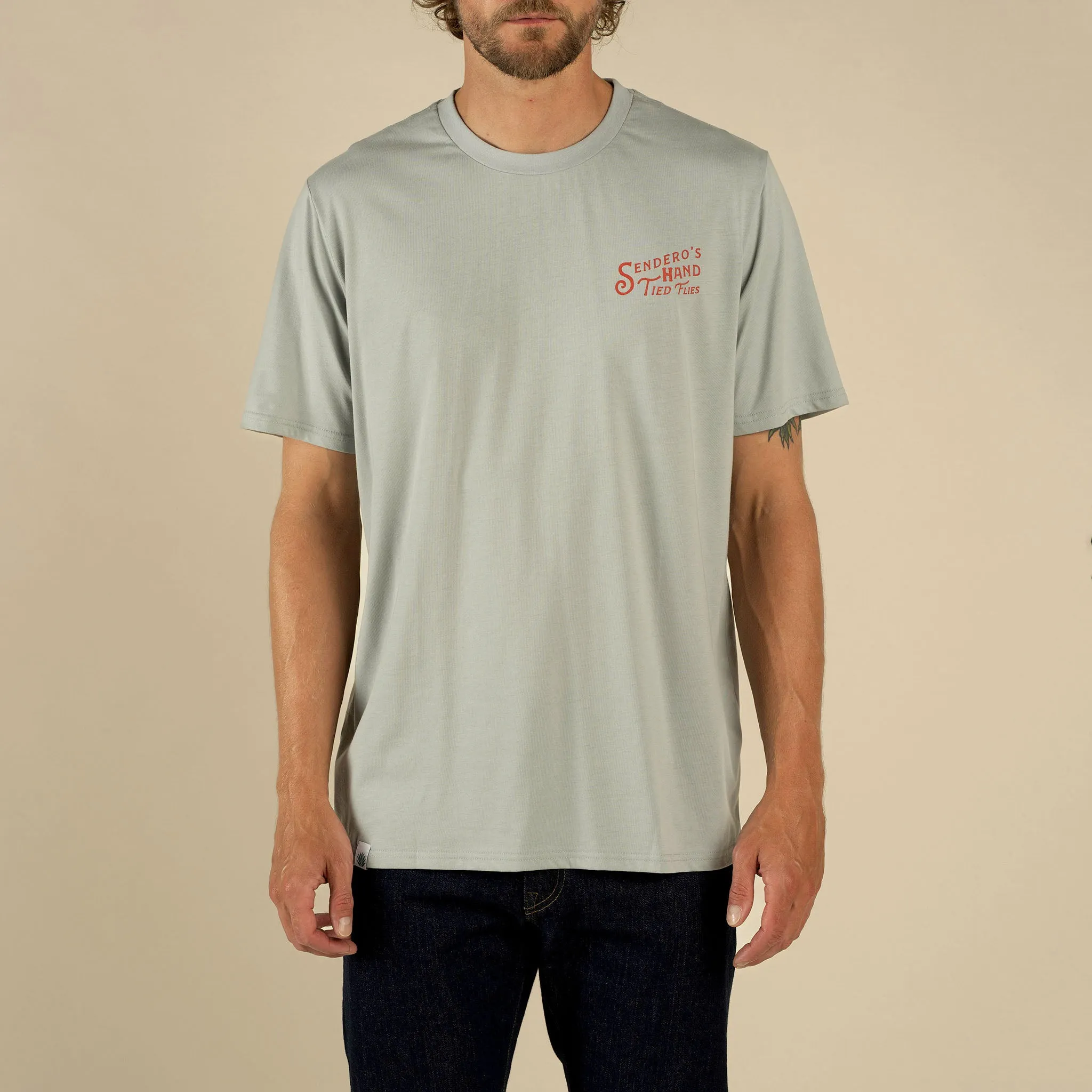 Hand Tied Flies T-Shirt - Big Sky Blue sold by Sendero Provisions CO product image thumbnail 2