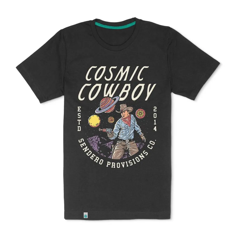 Cosmic Cowboy T-Shirt - Vintage Black made by Sendero Provisions CO