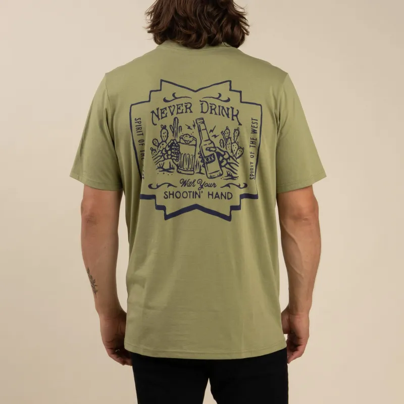 Shootin' Hand Salud T-Shirt - Sage made by Sendero Provisions CO
