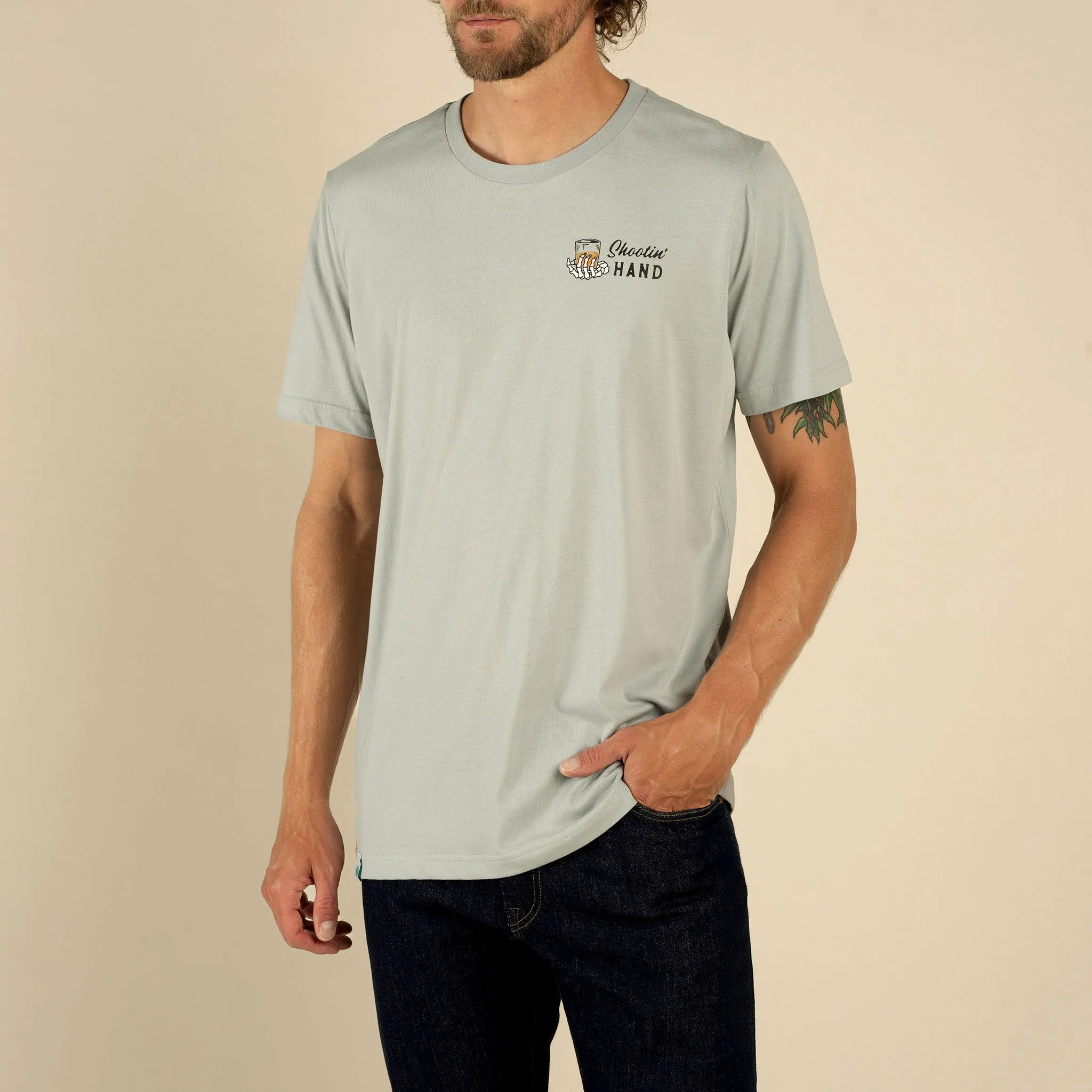 Shootin' Hand T-Shirt - Big Sky Blue sold by Sendero Provisions CO product image thumbnail 2
