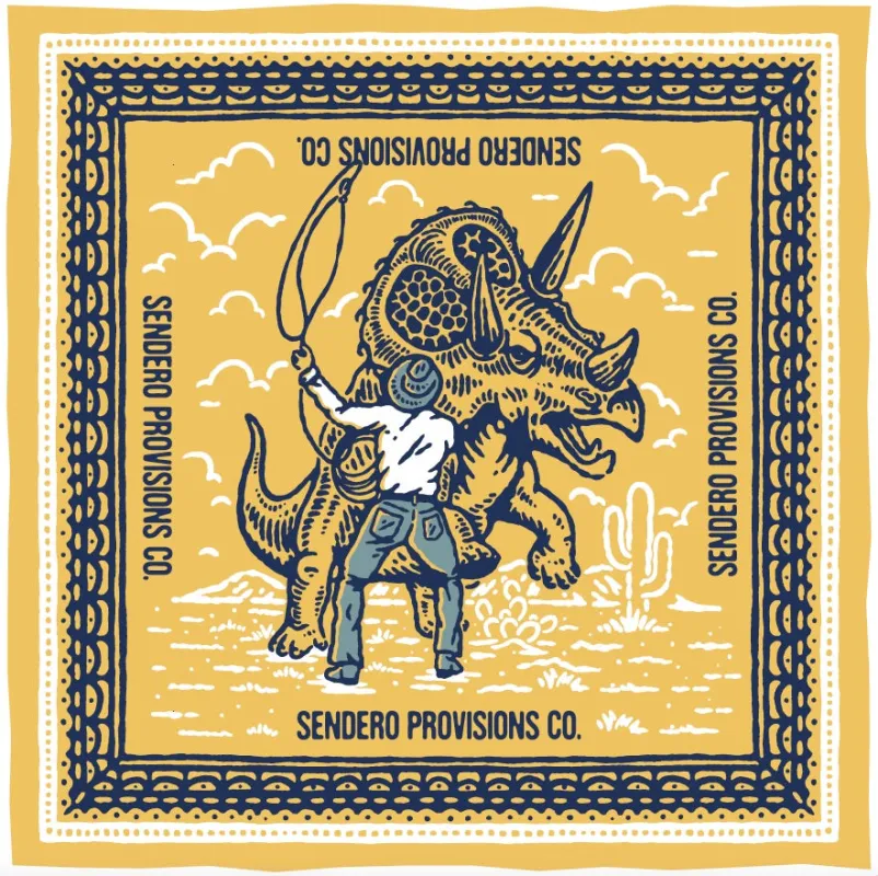 Triceratops Bandana - Yellow made by Sendero Provisions CO