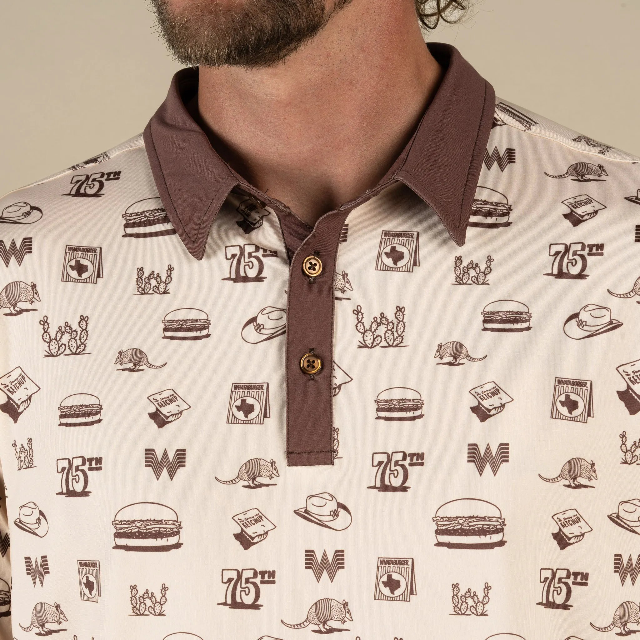 High Noon Performance Polo - Hamburguesa Print sold by Sendero Provisions CO product image thumbnail 5