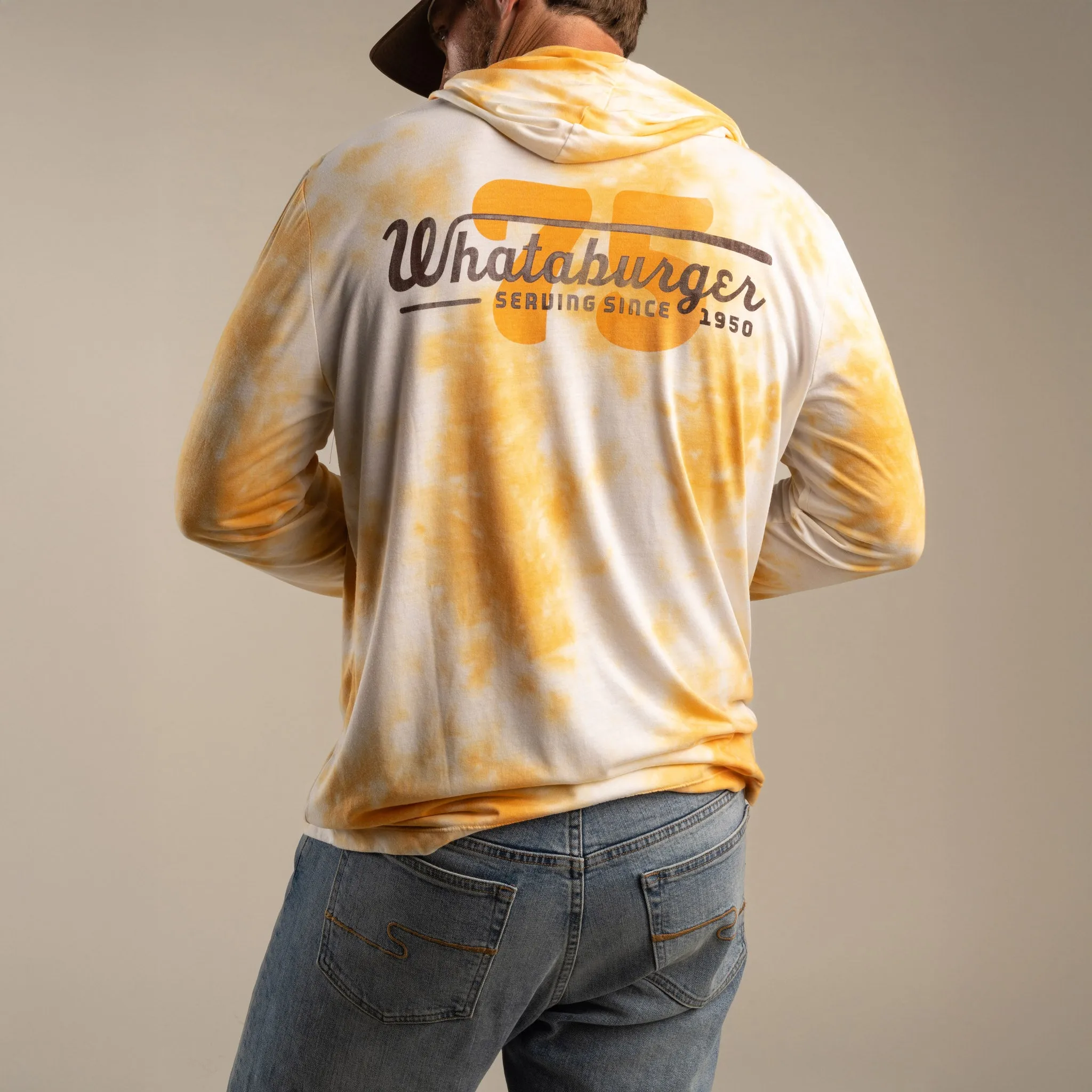 Yucatan Bamboo Hoodie Tech Shirt - Tie Dye - Whataburger sold by Sendero Provisions CO product image thumbnail 4