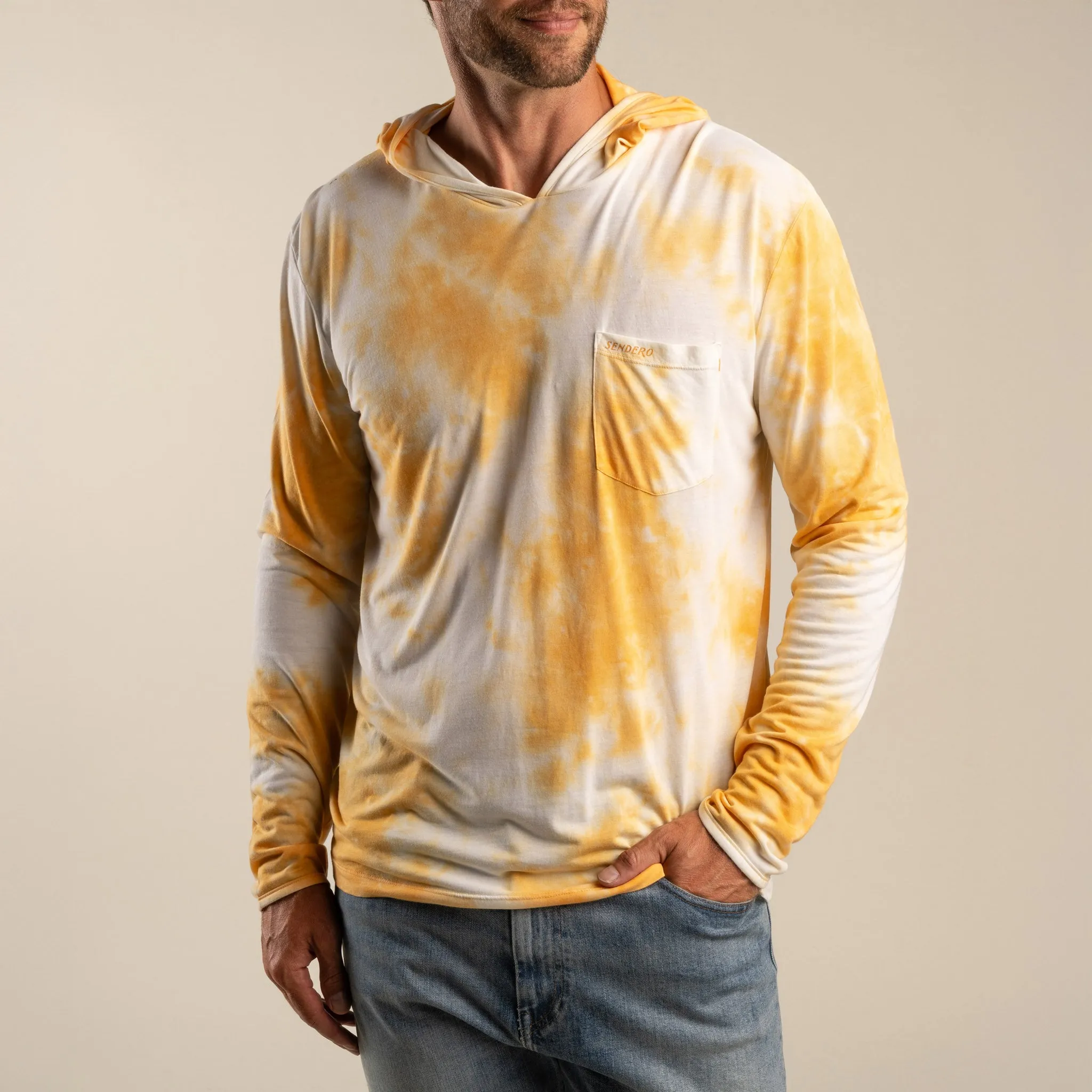 Yucatan Bamboo Hoodie Tech Shirt - Tie Dye - Whataburger sold by Sendero Provisions CO product image thumbnail 5