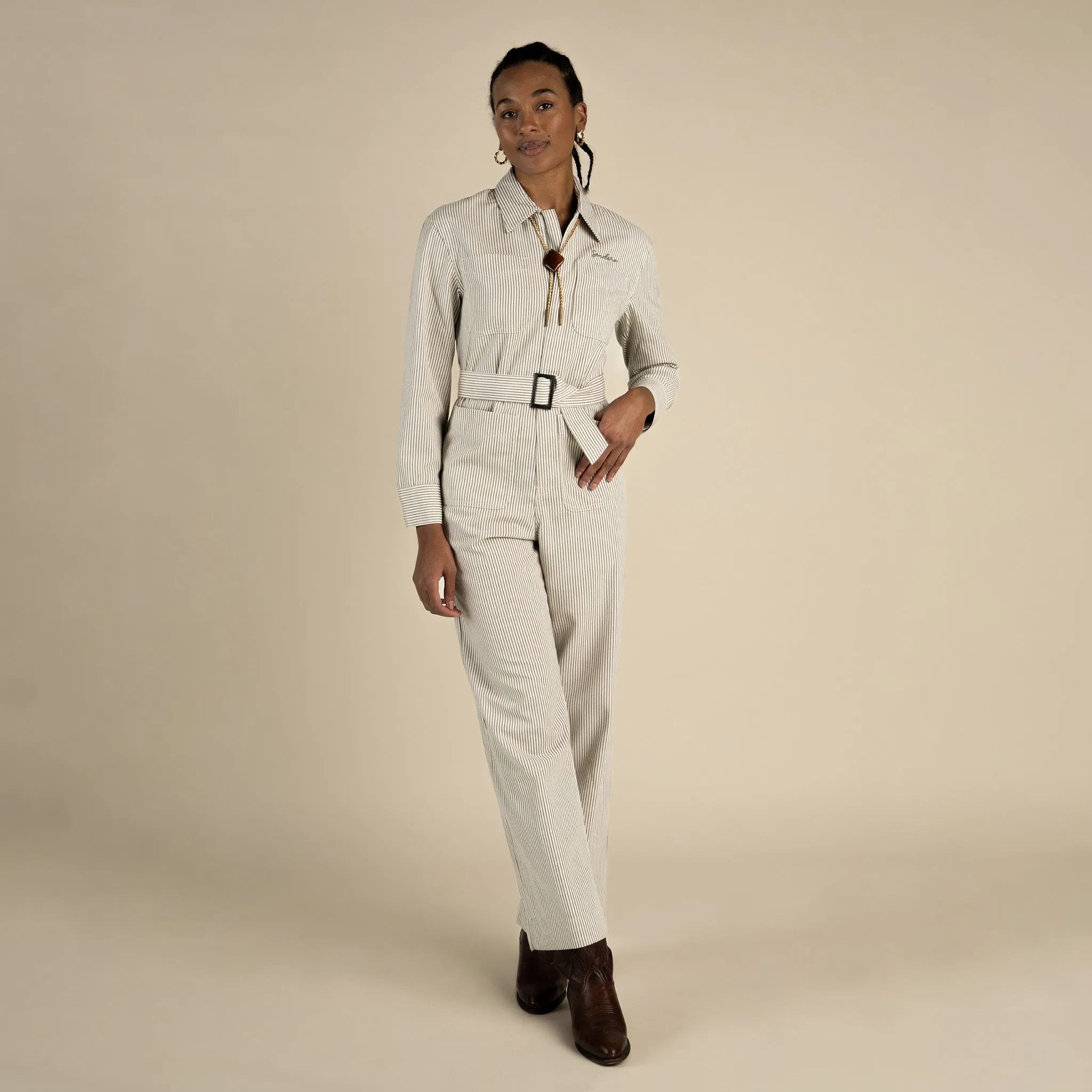 Margot Jumpsuit - Gray Hickory sold by Sendero Provisions CO