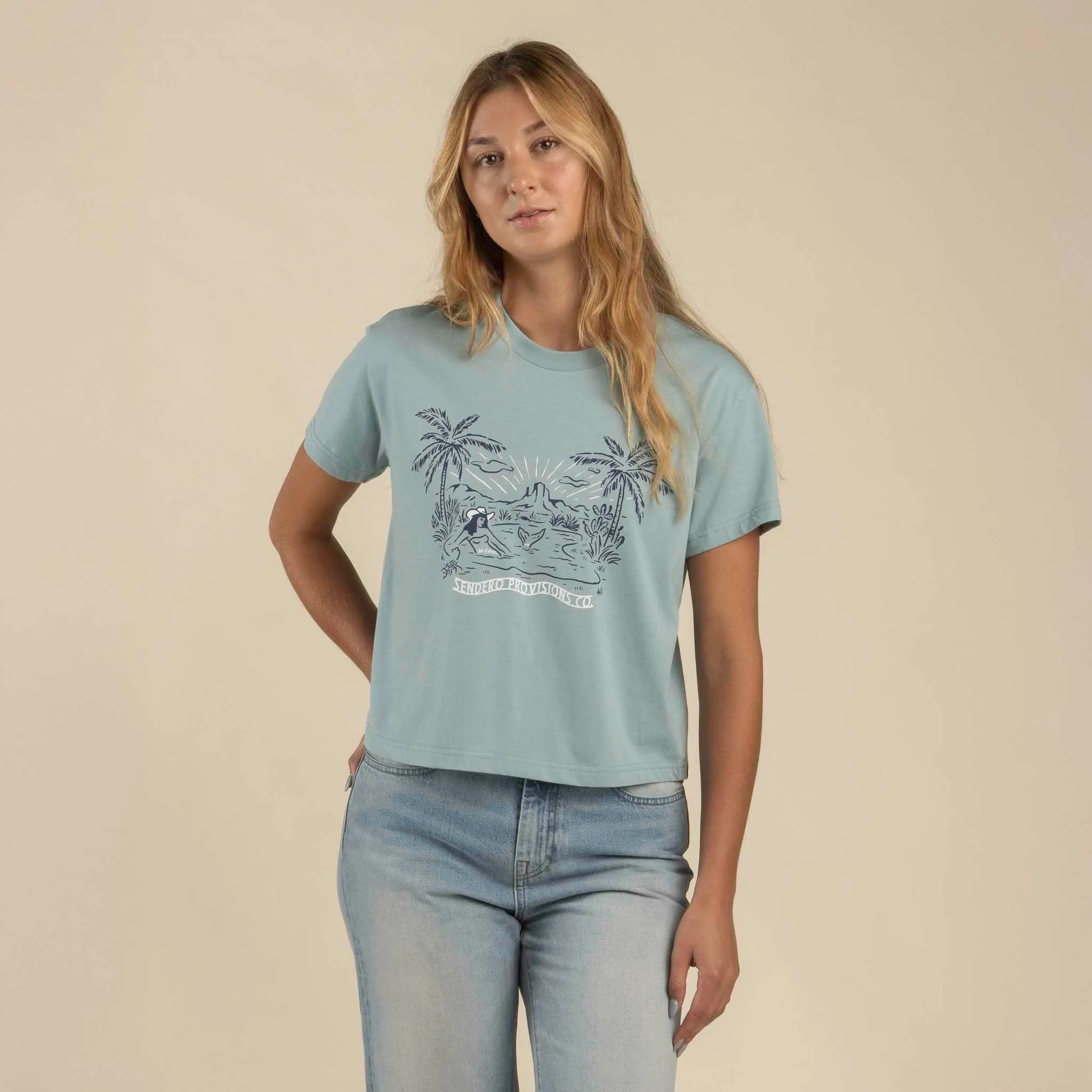 Mirage Boxy Tee - Sterling Blue sold by Sendero Provisions CO