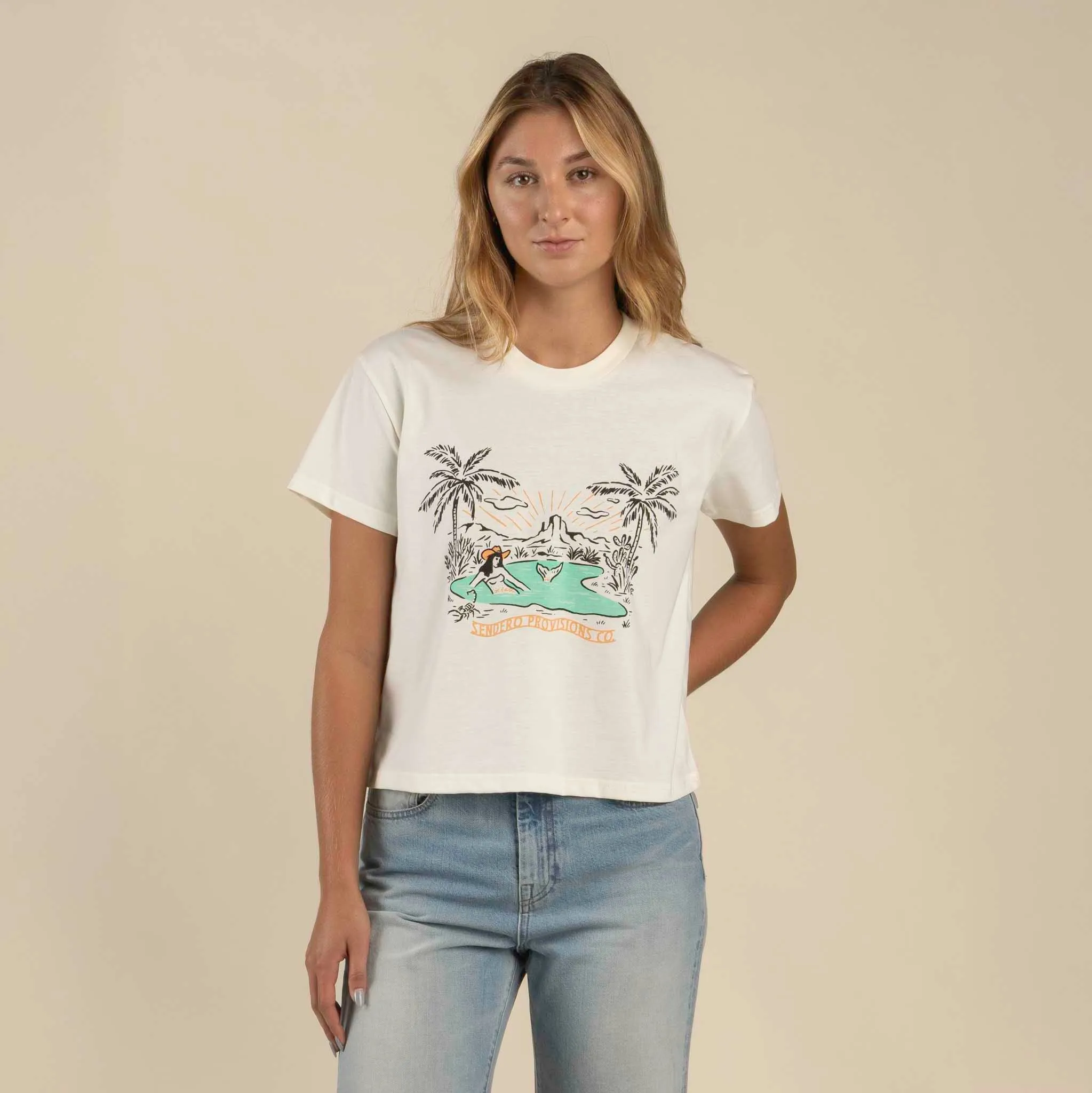 Mirage Boxy Tee - Vintage White sold by Sendero Provisions CO