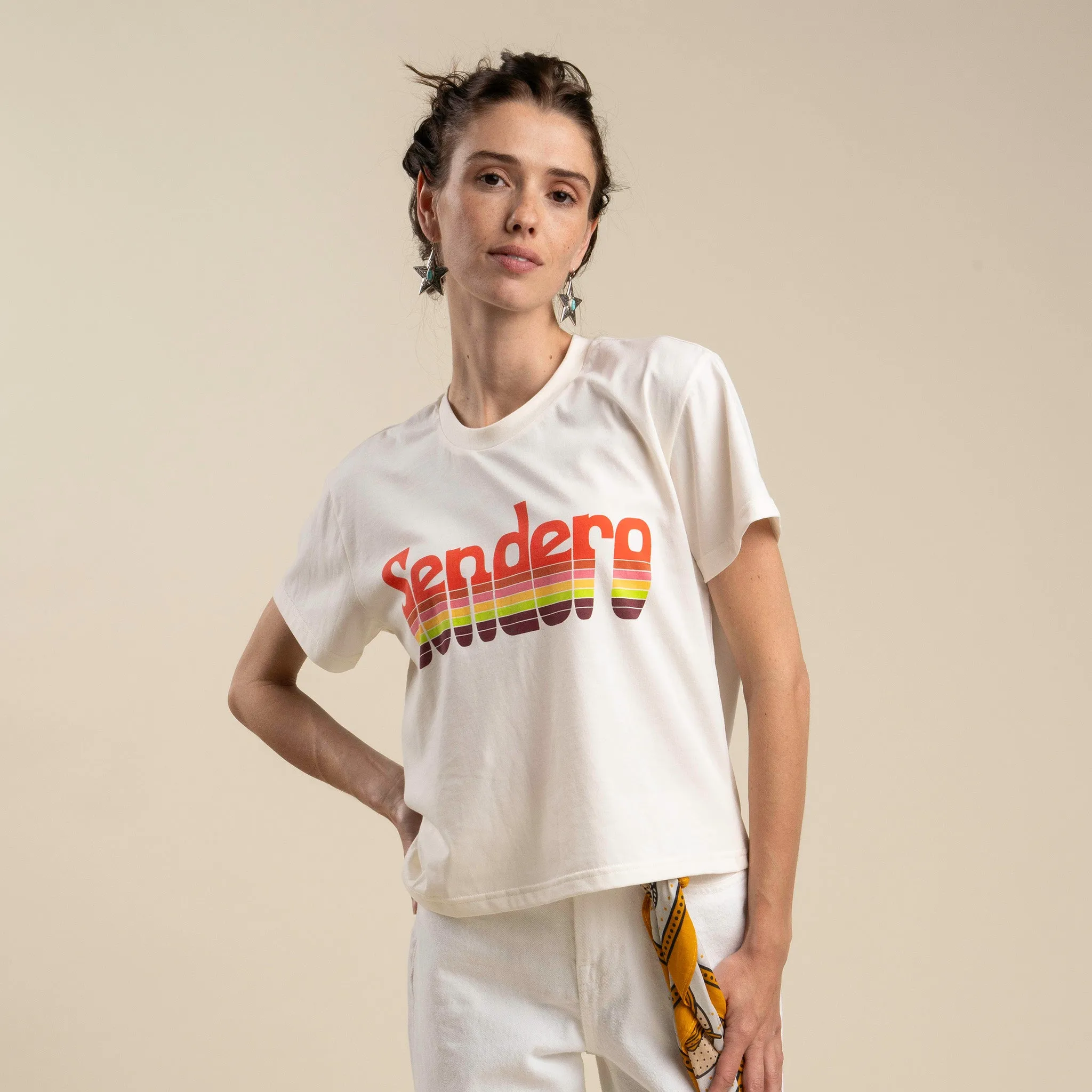 Retro Logo Boxy Tee - Vintage White/Purple Print sold by Sendero Provisions CO product image thumbnail 4