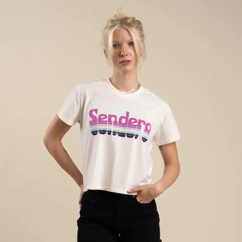 Retro Logo Boxy Tee - Vintage White/Purple Print made by Sendero Provisions CO