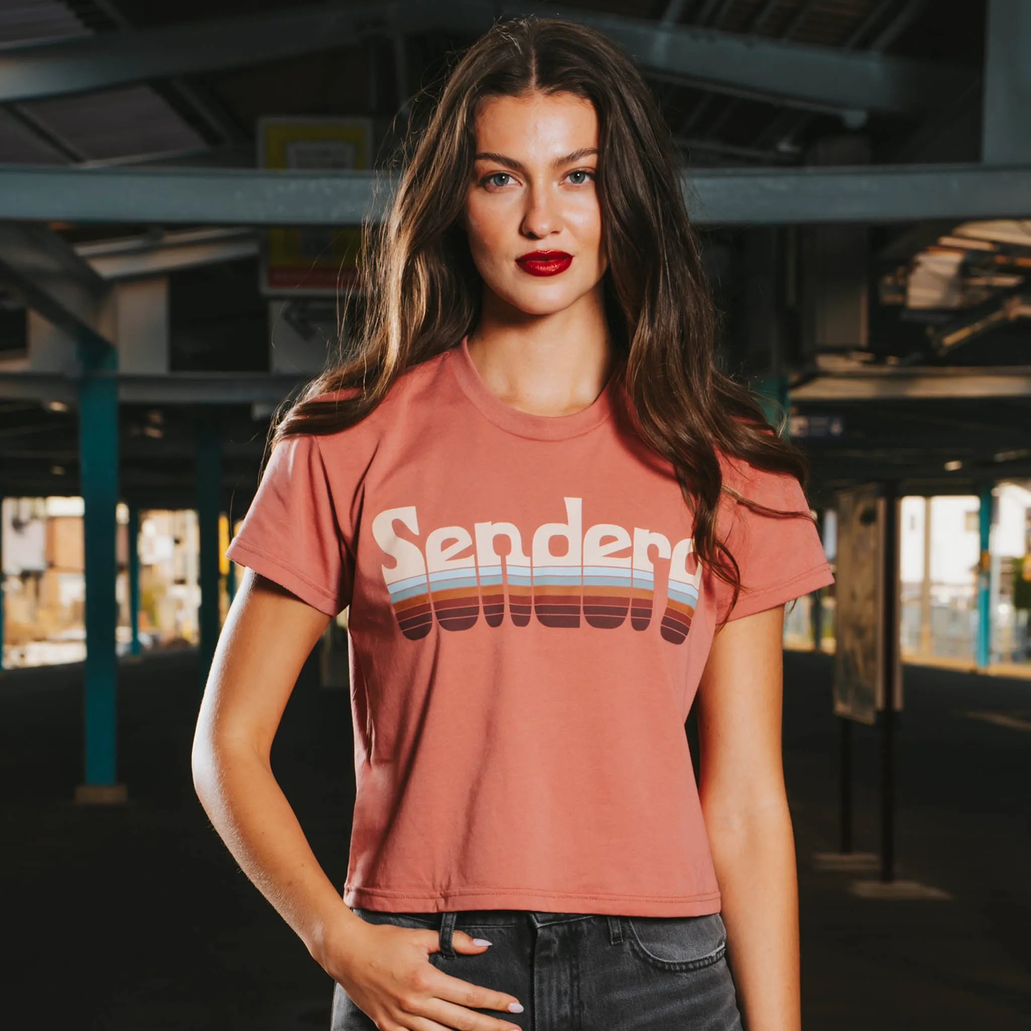 Retro Logo Boxy Tee - Dusty Mauve sold by Sendero Provisions CO product image thumbnail 2