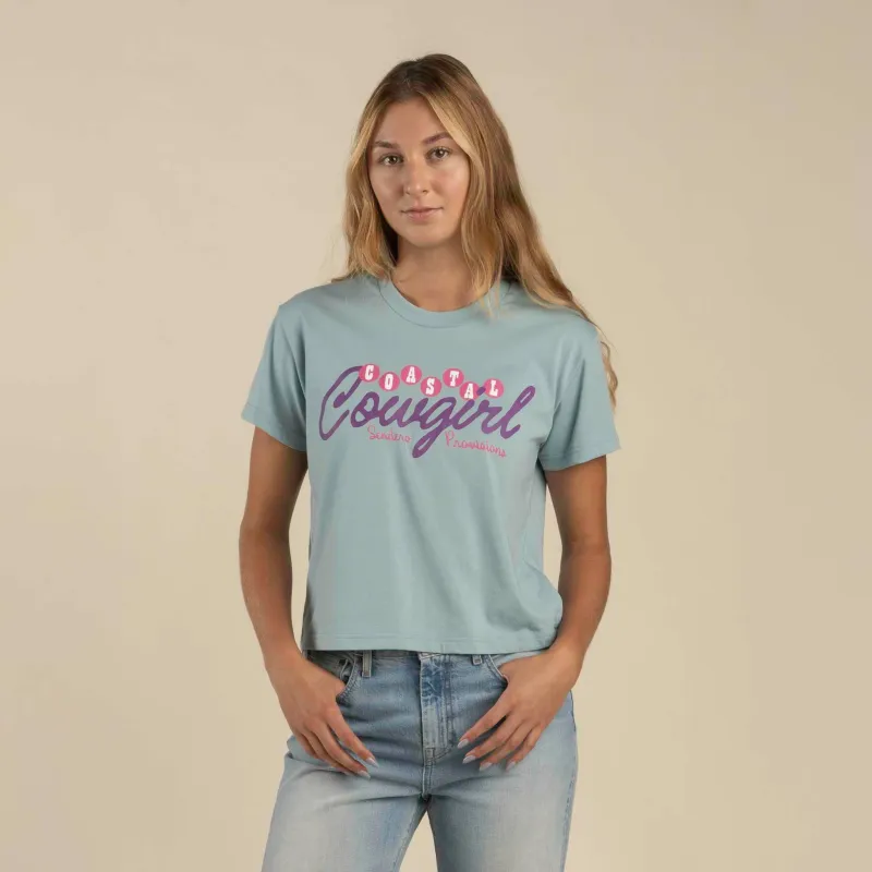 Coastal Cowgirl Boxy Tee - Sterling Blue made by Sendero Provisions CO