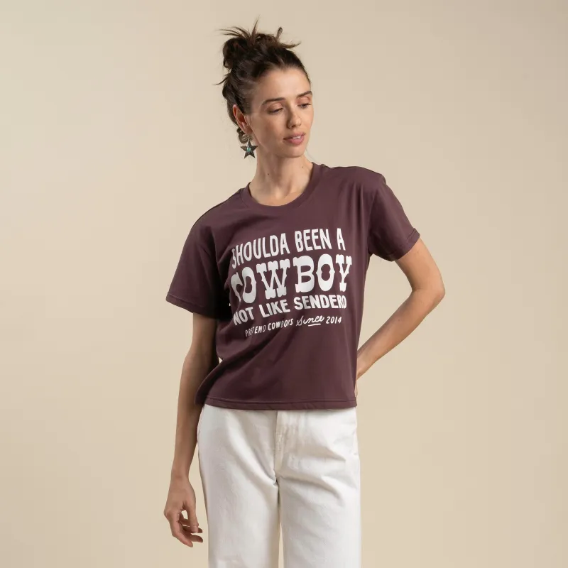 Shoulda Been A Cowboy Boxy Tee - Sterling Blue made by Sendero Provisions CO
