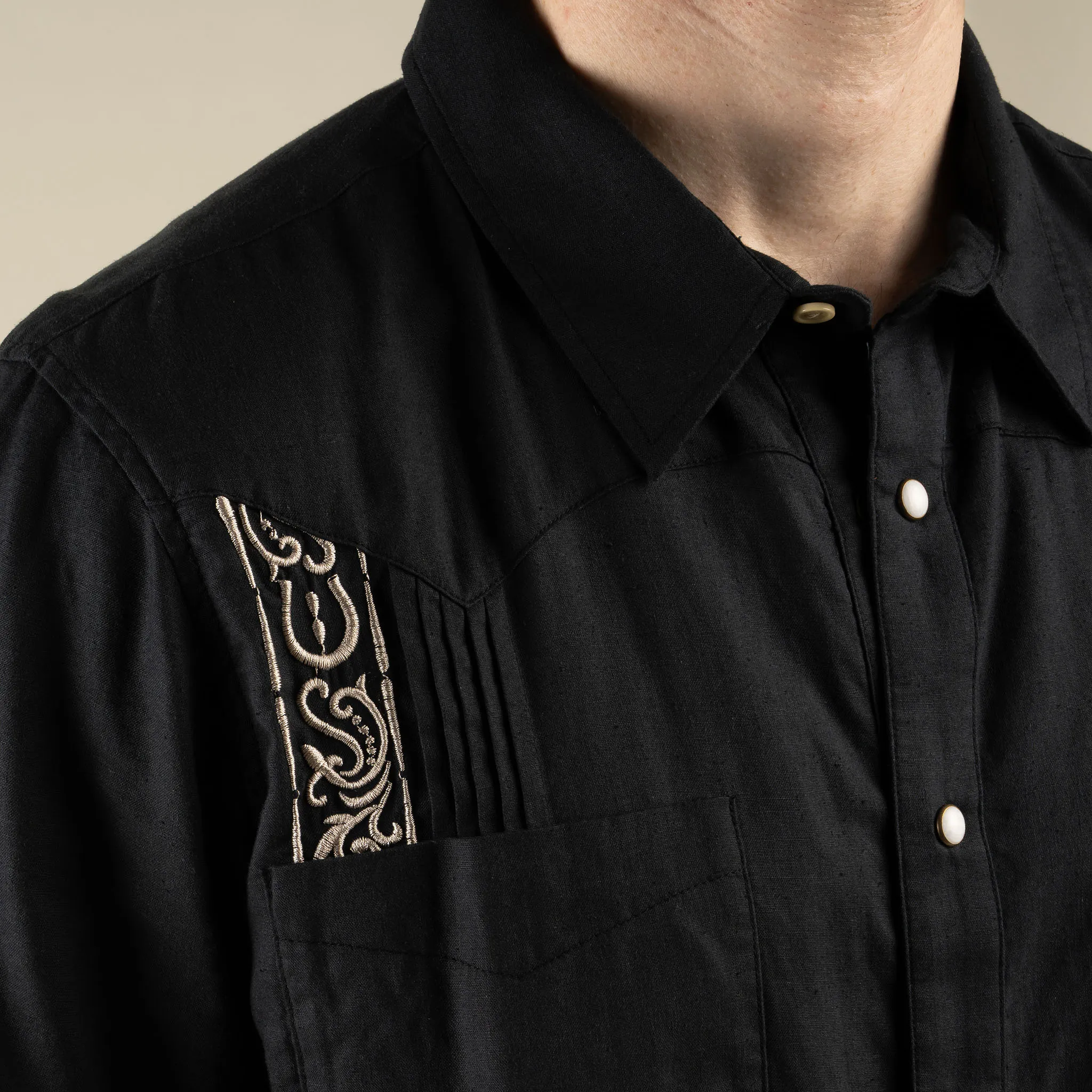Caballero Guayabera Short Sleeve Shirt - Black sold by Sendero Provisions CO product image thumbnail 5