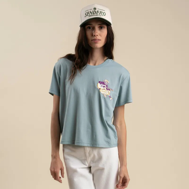 Play A Song Boxy Tee - Sterling Blue made by Sendero Provisions CO