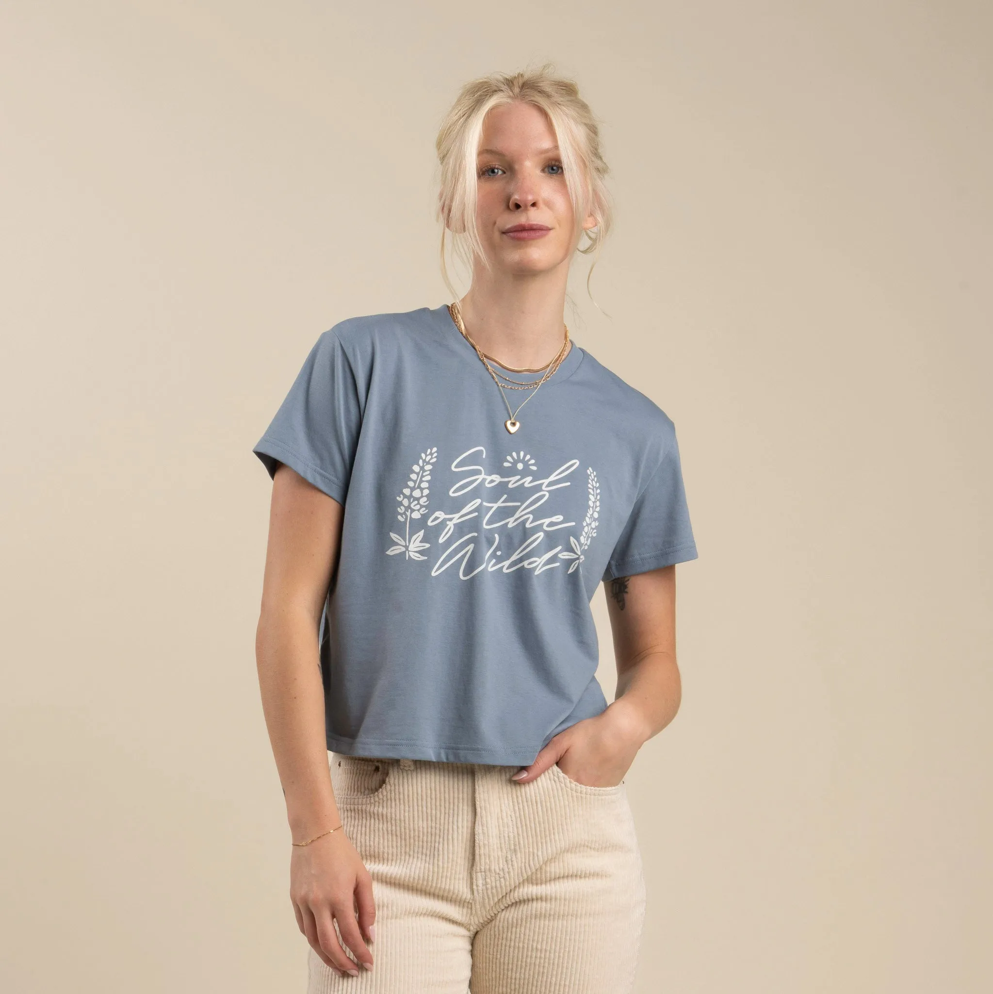 Soul of the Wild Boxy Tee - Washed Slate sold by Sendero Provisions CO