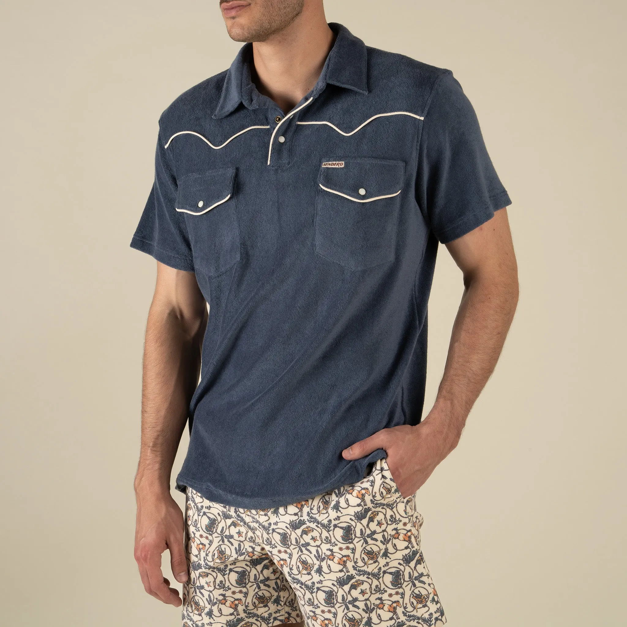 Cantina Terry Polo - Vintage Indigo sold by Sendero Provisions CO product image thumbnail 3