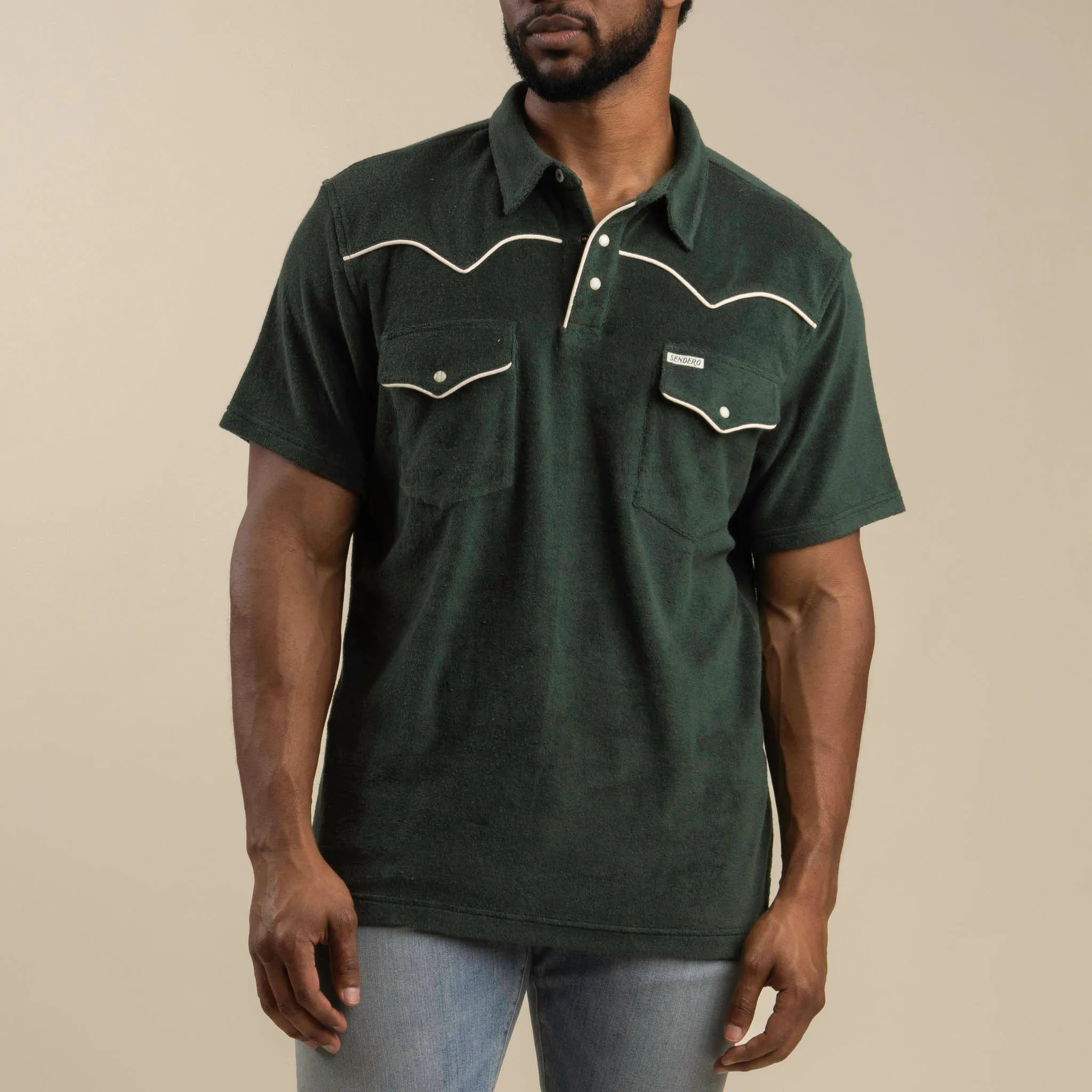 Cantina Terry Polo - Spruce Green sold by Sendero Provisions CO product image thumbnail 3