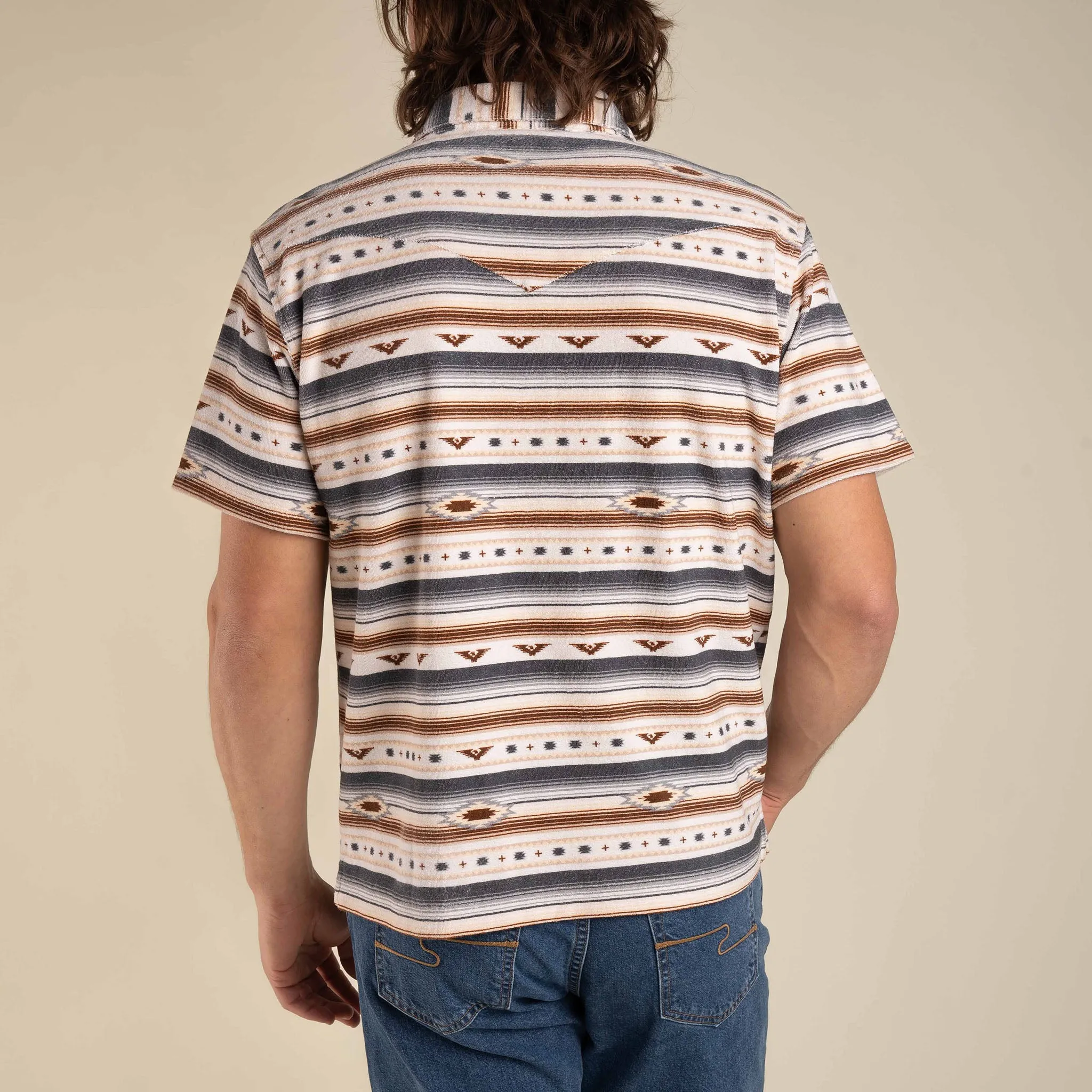 Cantina Terry Polo - Gray/Tan Southwest sold by Sendero Provisions CO product image thumbnail 3