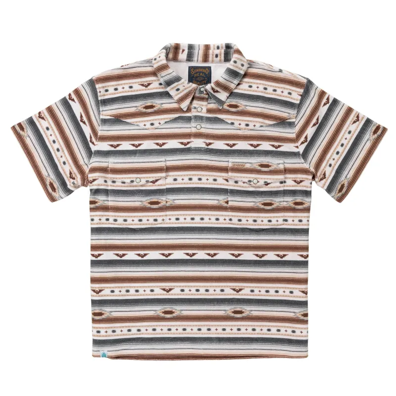 Cantina Terry Polo - Gray/Tan Southwest made by Sendero Provisions CO