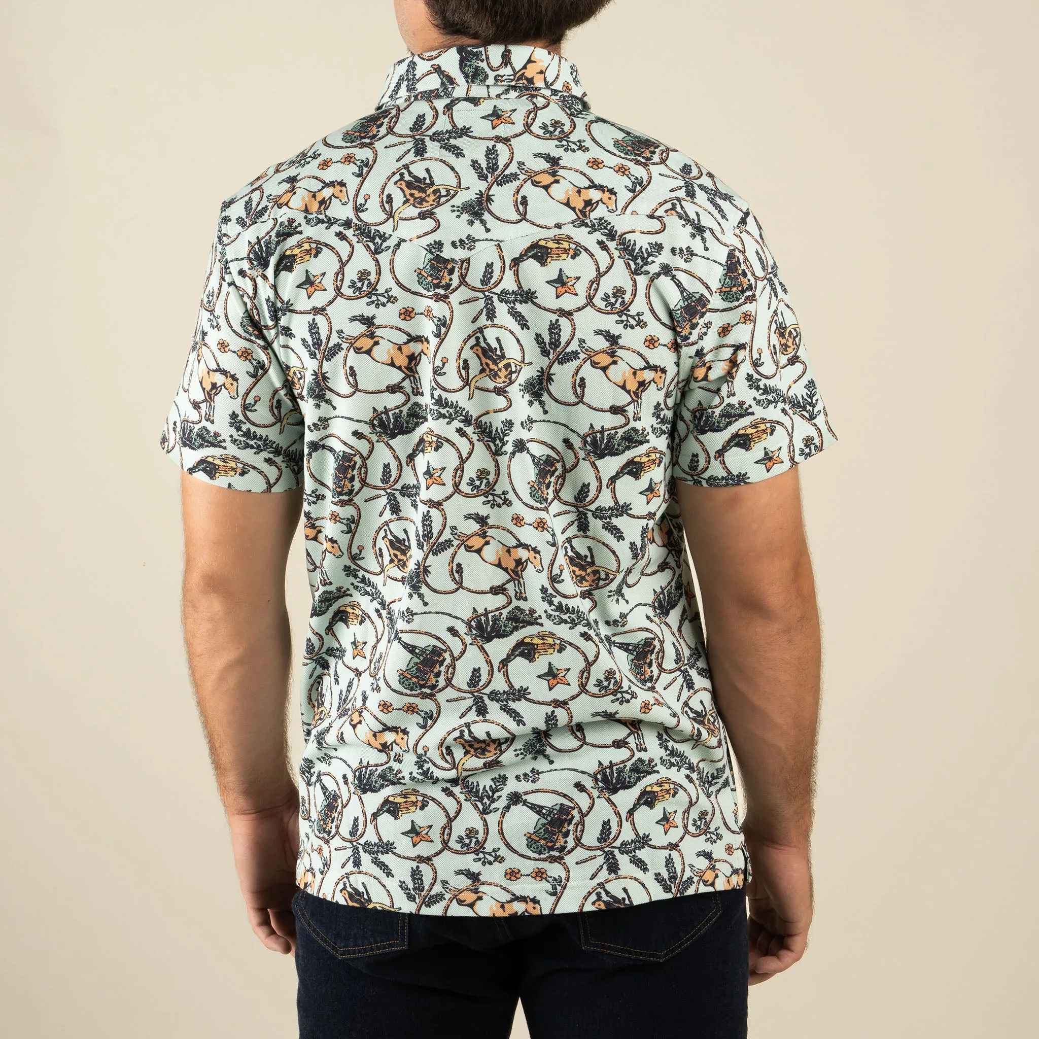 Cantina Pique Polo - High Lonesome - Dusty Teal sold by Sendero Provisions CO product image thumbnail 3