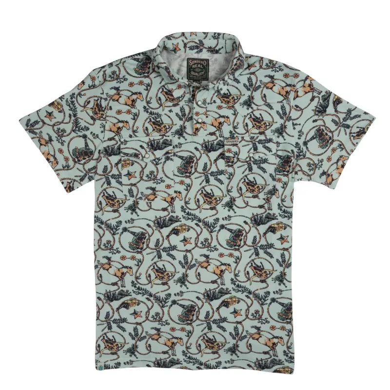 Cantina Pique Polo - High Lonesome - Dusty Teal made by Sendero Provisions CO