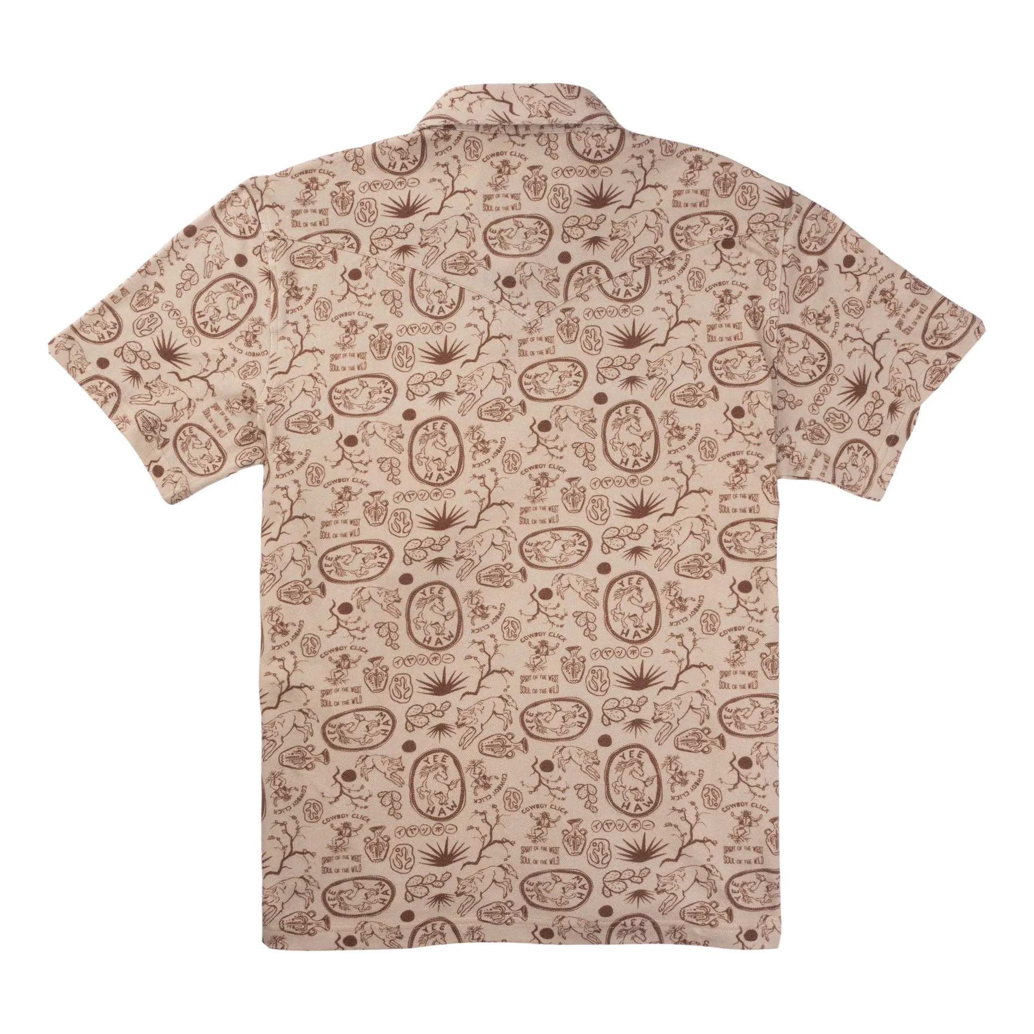 Cantina Pique Polo - Haw Yee Print - Tan sold by Sendero Provisions CO product image thumbnail 5