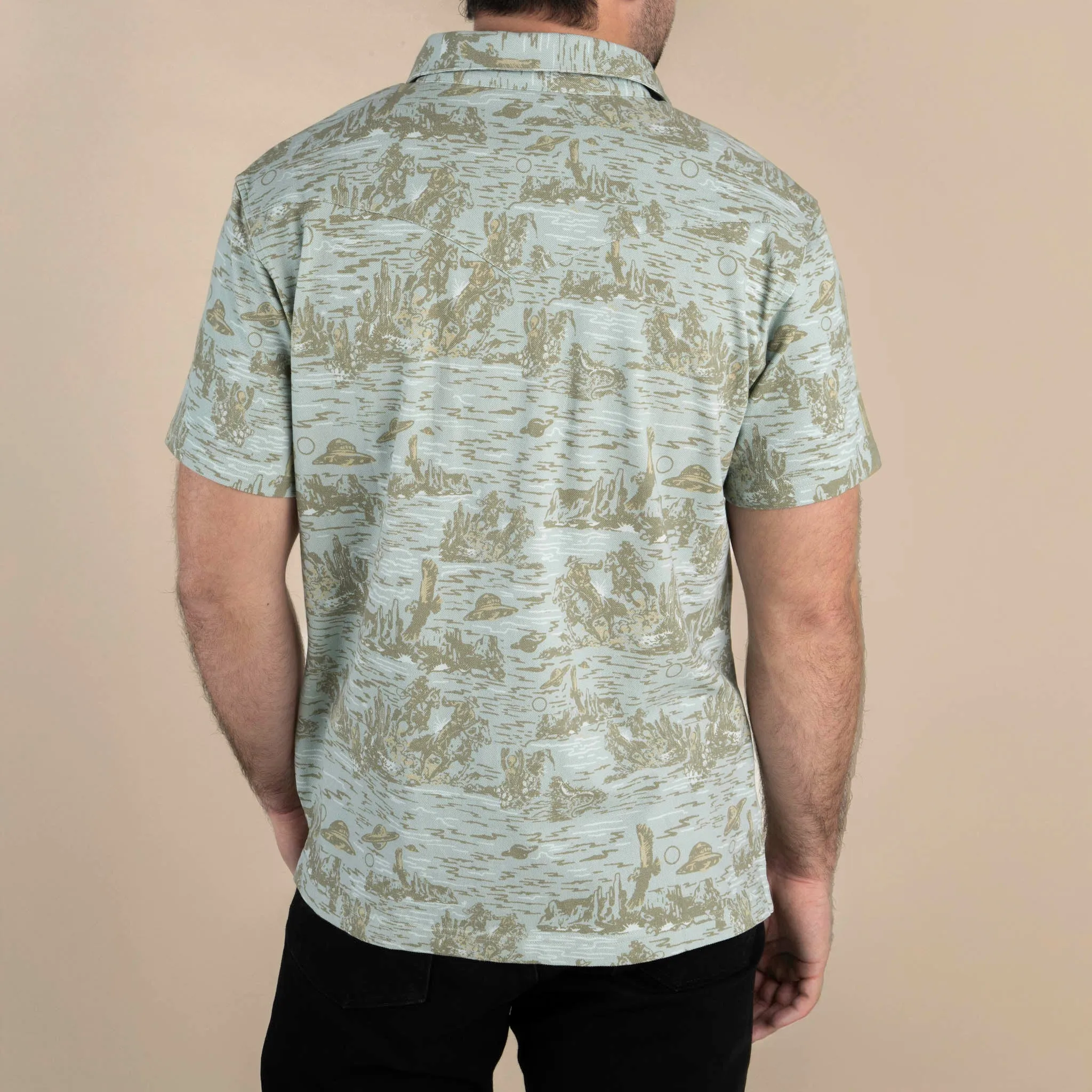 Cantina Pique Polo - Desert Abduction Print sold by Sendero Provisions CO product image thumbnail 3