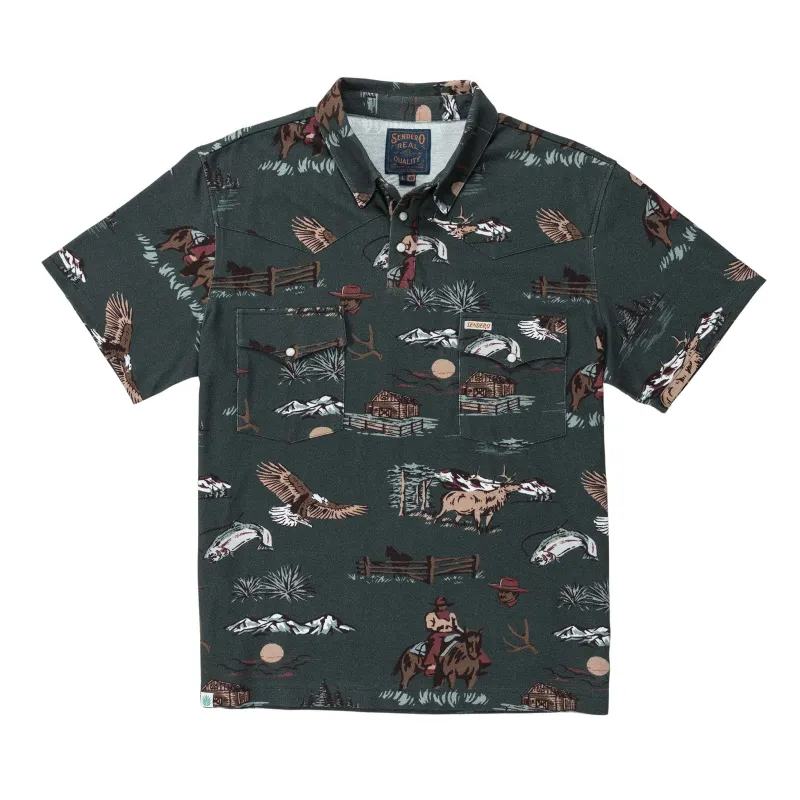 Cantina Pique Polo - Sky Grande made by Sendero Provisions CO